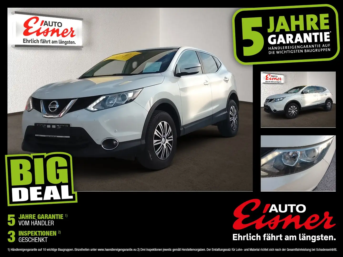 Nissan Qashqai 1.2 DIG-T Acenta 2xKlima Fernlichtass. Weiß - 1