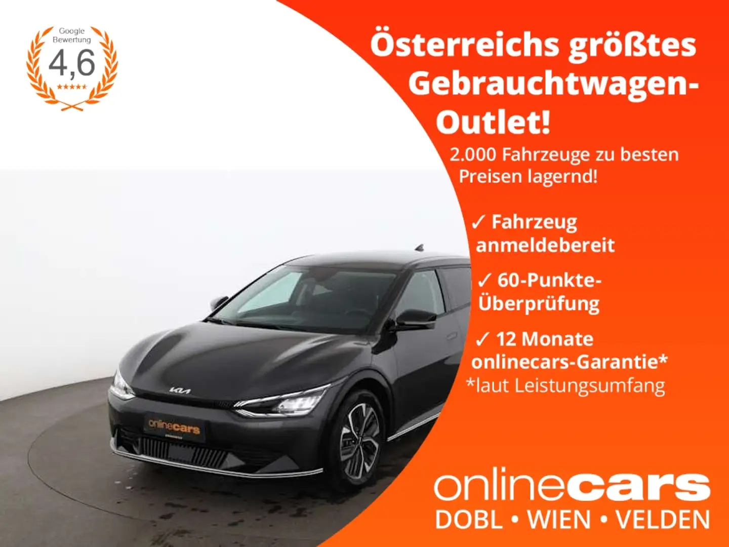 Kia EV6 77kWh Aut LED RADAR NAVI LEDER ASSIST SITZHZG Grau - 1