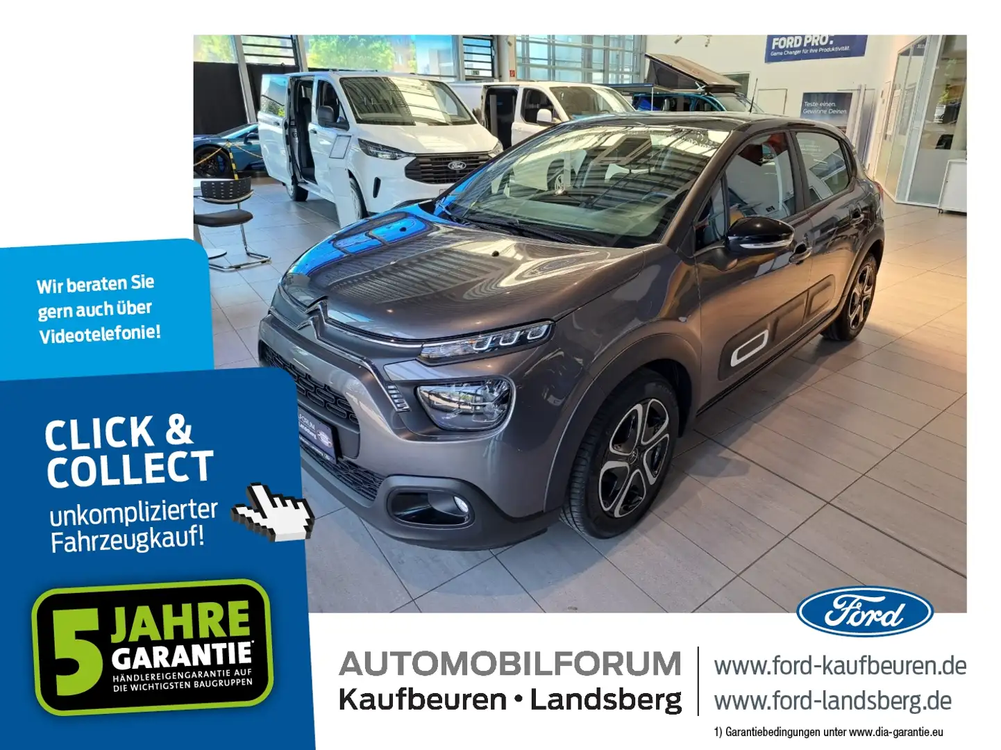 Citroen C3 1.2 PureTech 110 SpurH KlimaA PDC Gris - 1