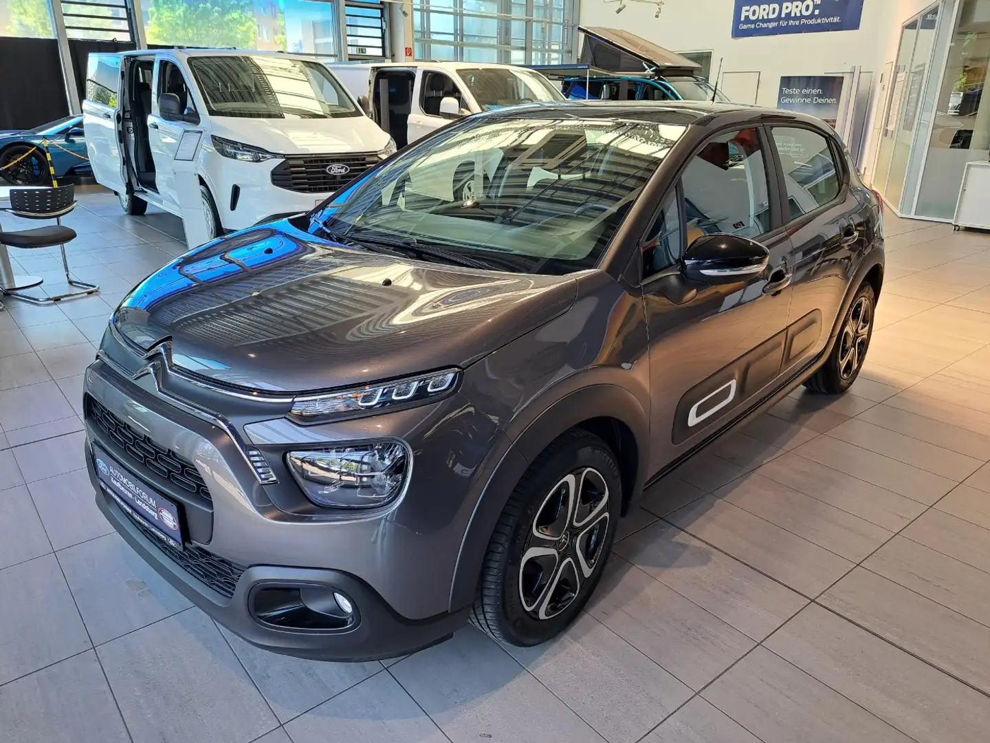 Citroen C3 1.2 PureTech 110 SpurH KlimaA PDC Gris - 2