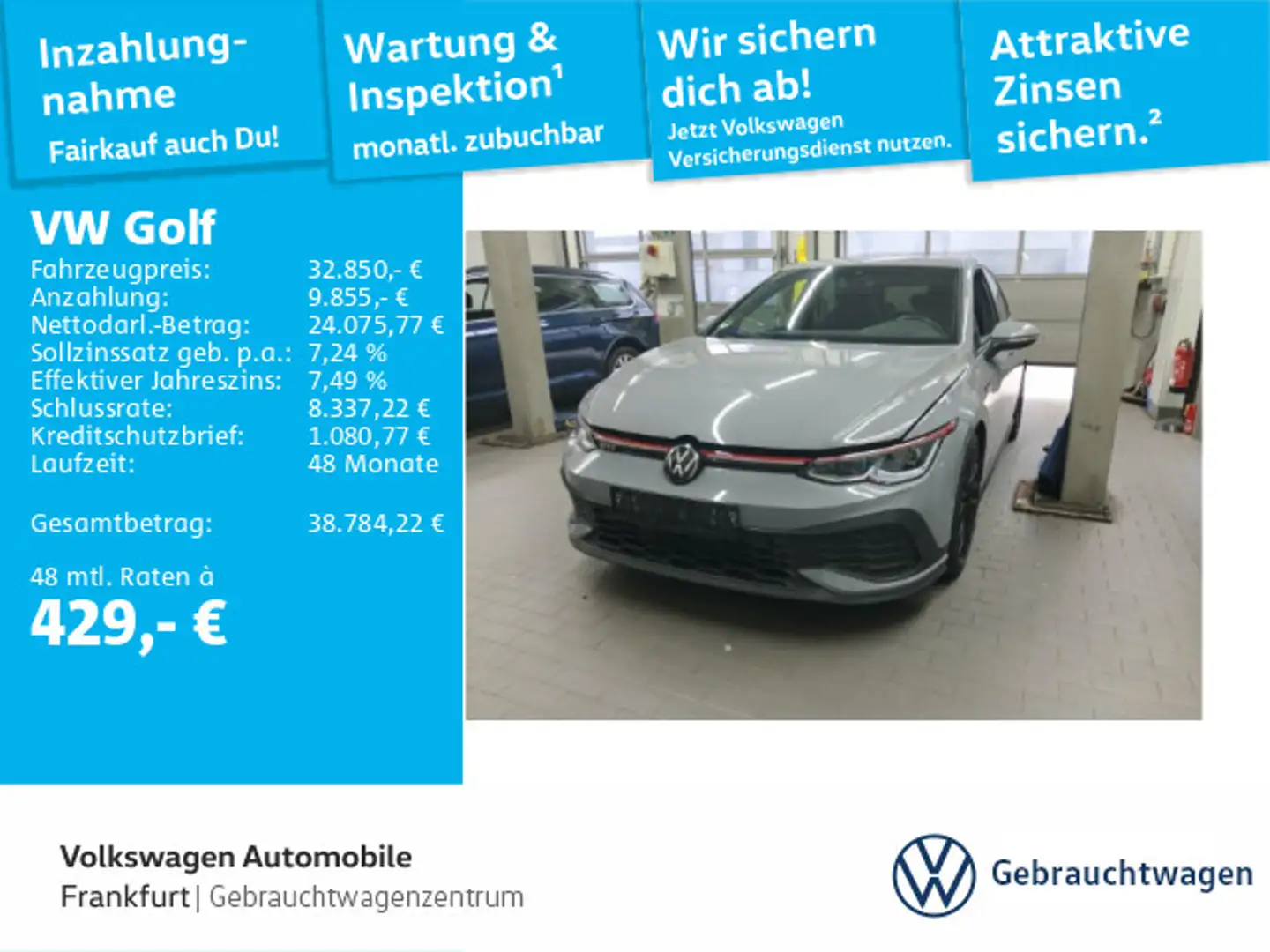 Volkswagen Golf GTI Golf VIII 2.0 TSI DSG GTI Clubsport Navi IQ.Ligh Grau - 1
