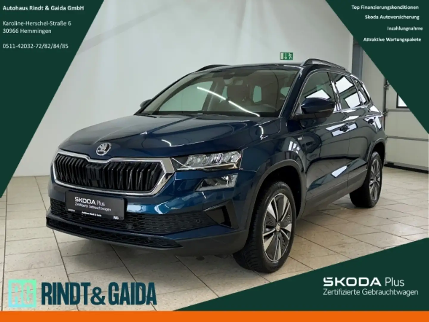 Skoda Karoq 1.5 TSI DSG Tour Pano Kamera SHZ Navi ACC Blau - 1