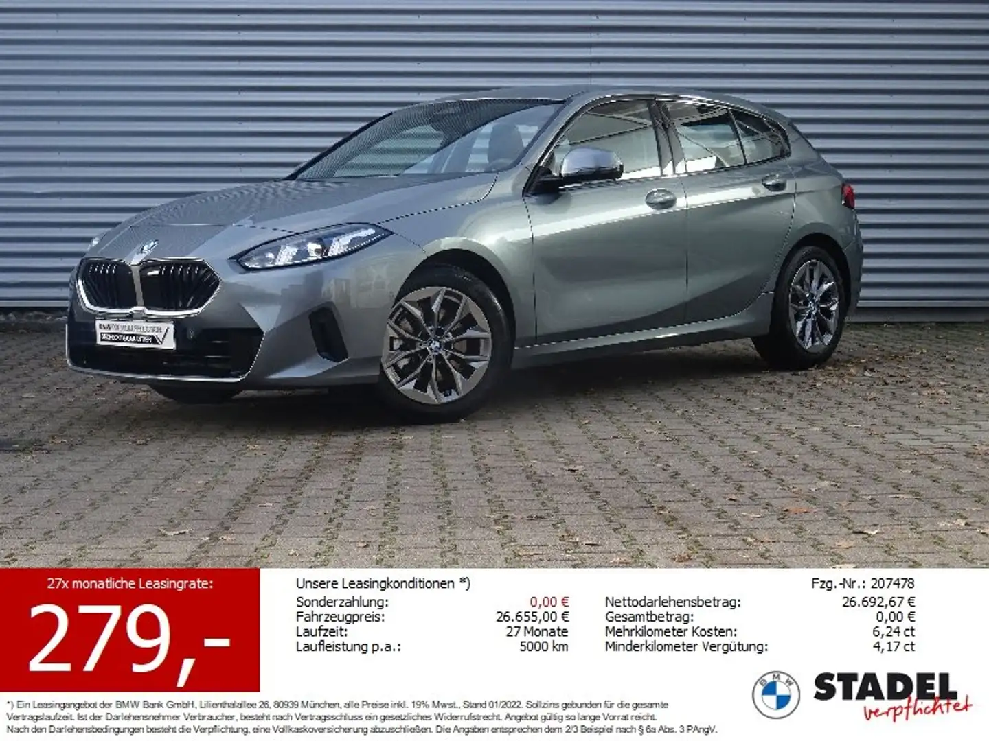 BMW 120 Lim. adLED Drive/ParkAsisst Premium-Paket SH Grau - 1