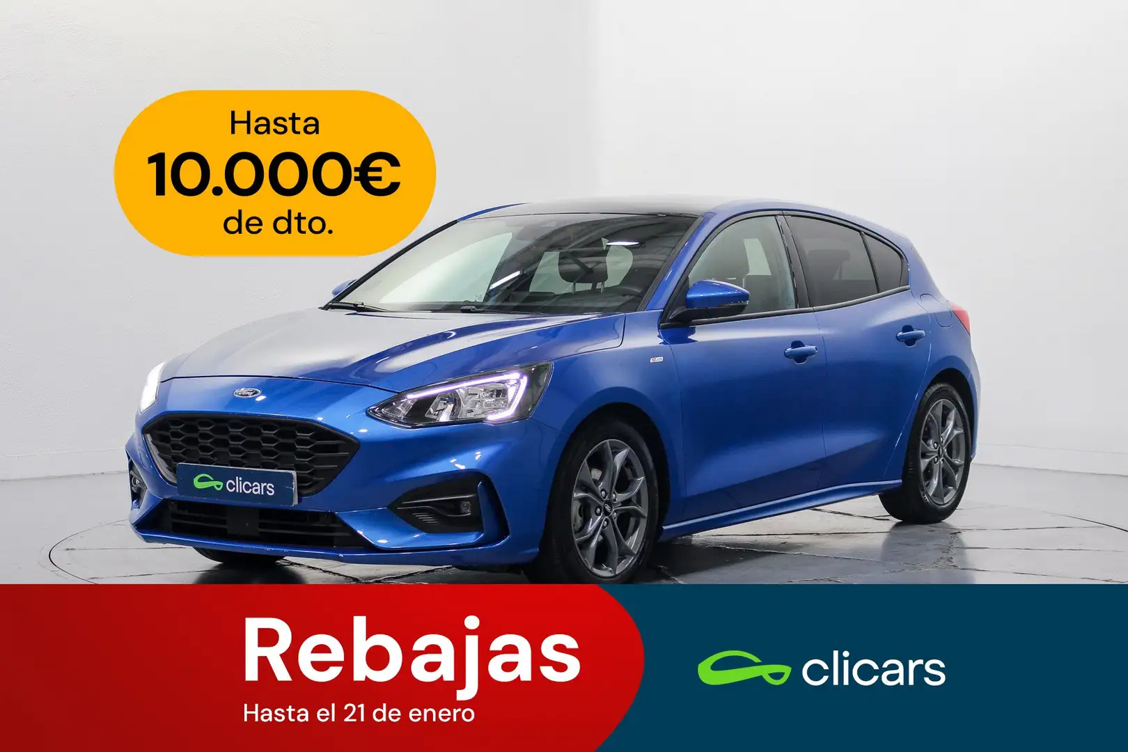 Ford Focus 1.0 Ecoboost MHEV ST Line 155 Bleu - 1