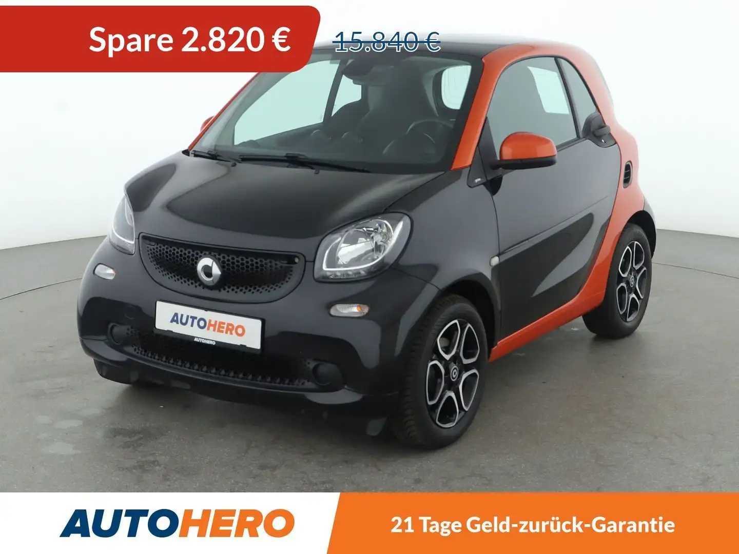 smart forTwo 0.9 Turbo Prime Aut.*SHZ*KLIMA*TEMPO*PANO* Schwarz - 1
