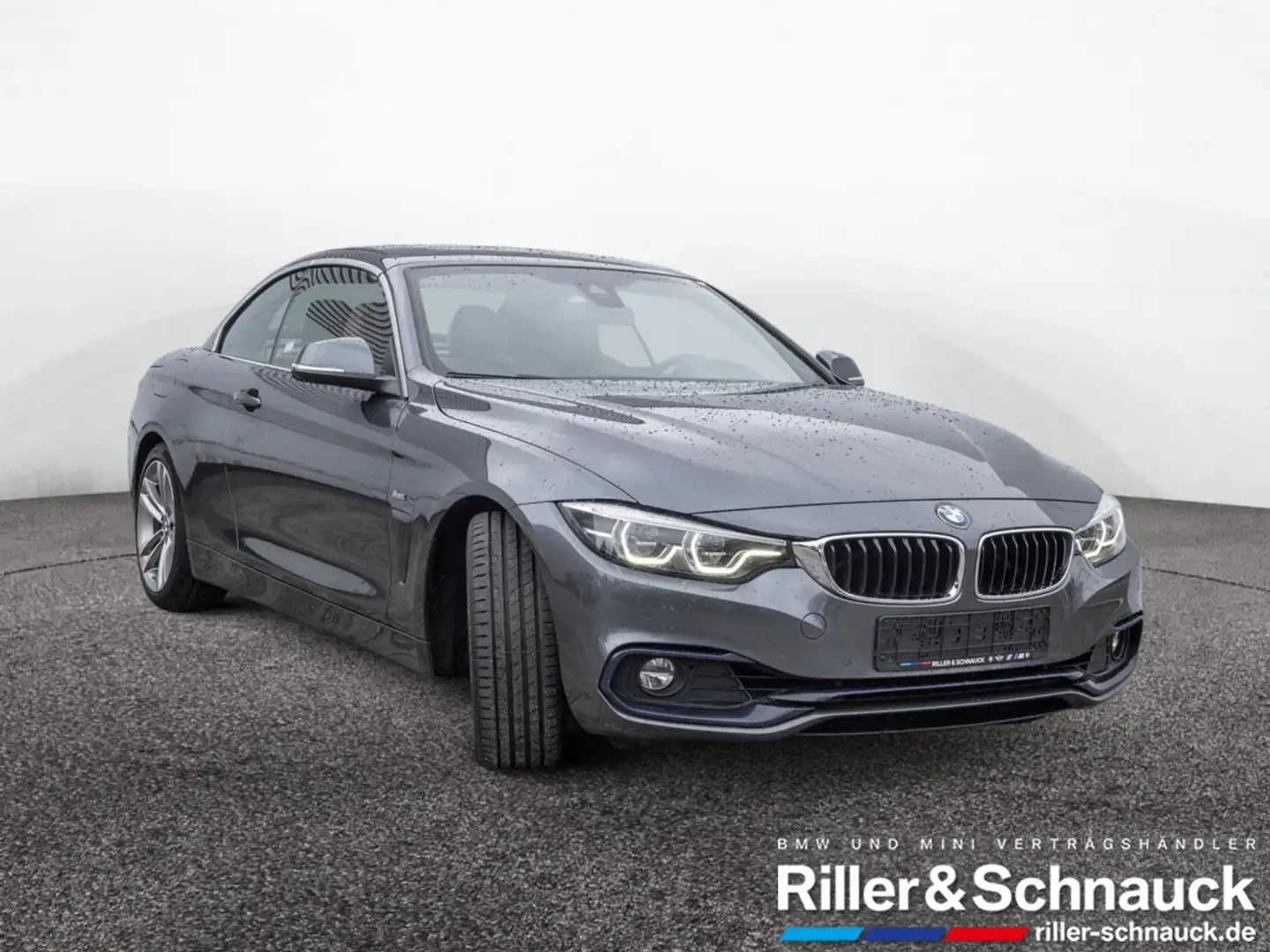 BMW 420 i Cabrio Sport Line LED+AHK+H/K+LEDER+PDC Gris - 2