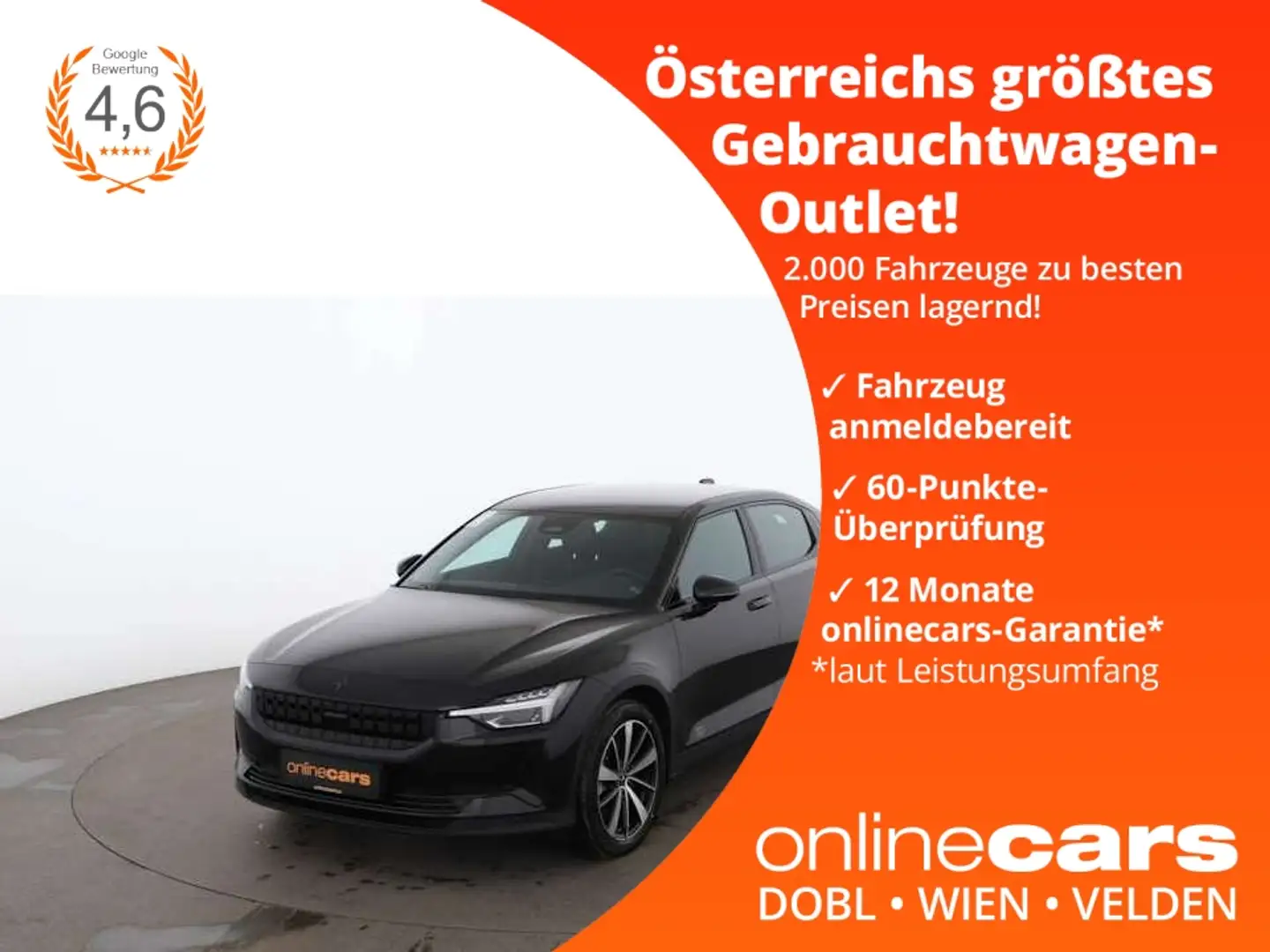 Polestar 2 Elektro 78kWh Long Range AWD Aut LED NAV R-CAM Noir - 1