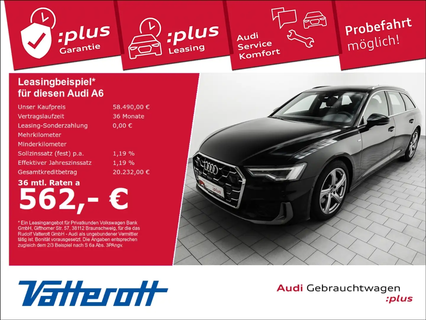 Audi A6 Avant 50 TDI quattro S line Matrix Pano ACC Schwarz - 1