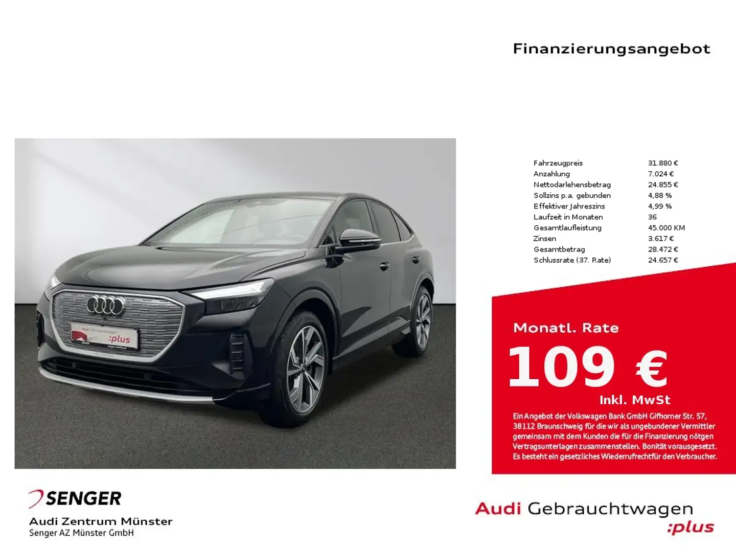 Audi Q4 e-tron Sportback 40 MMI Navi LED Standhzg. Noir - 1