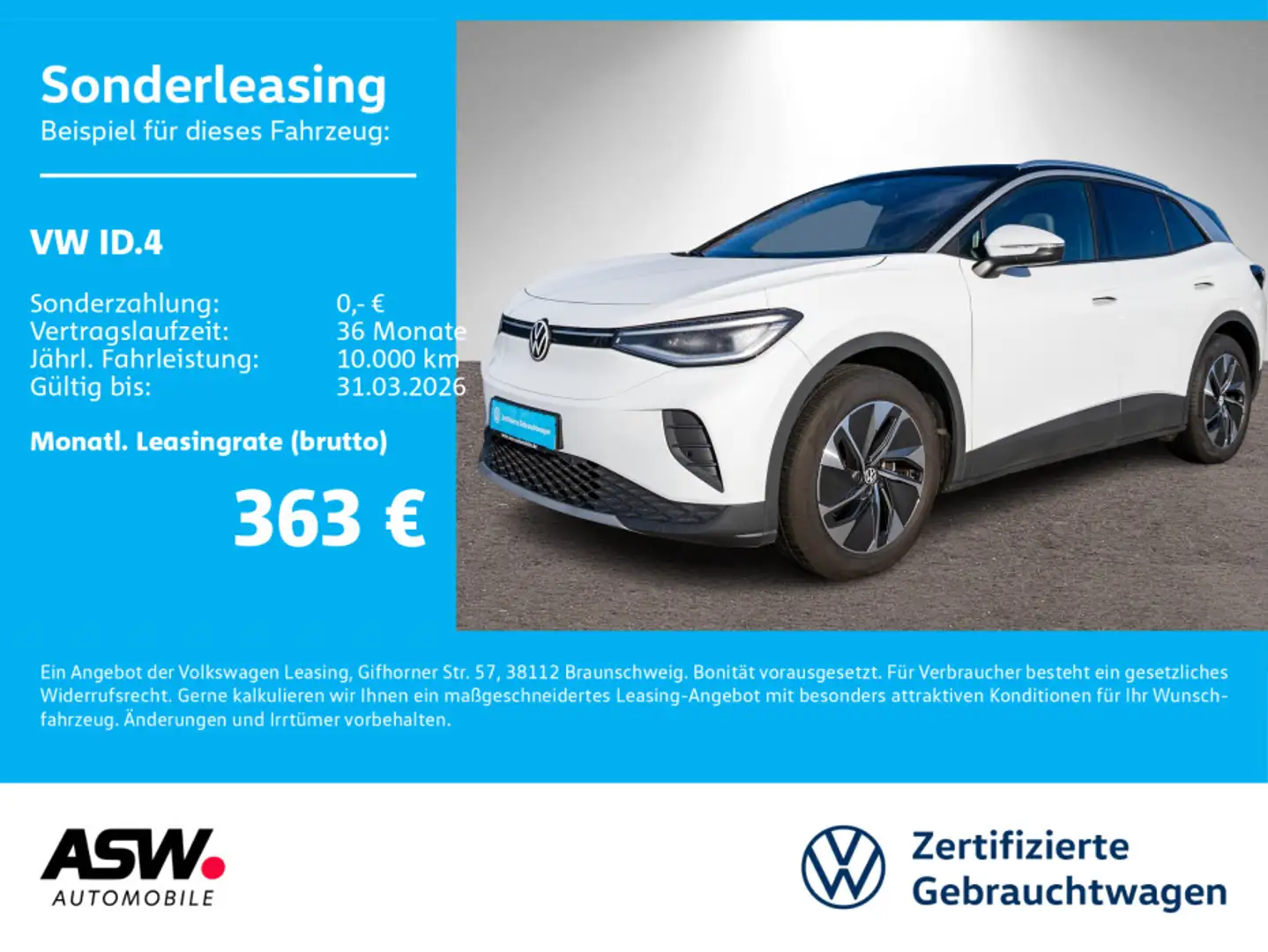 Volkswagen ID.4 Pure LED Navi PDC SHZ Wärmepumpe AHK Weiß - 1