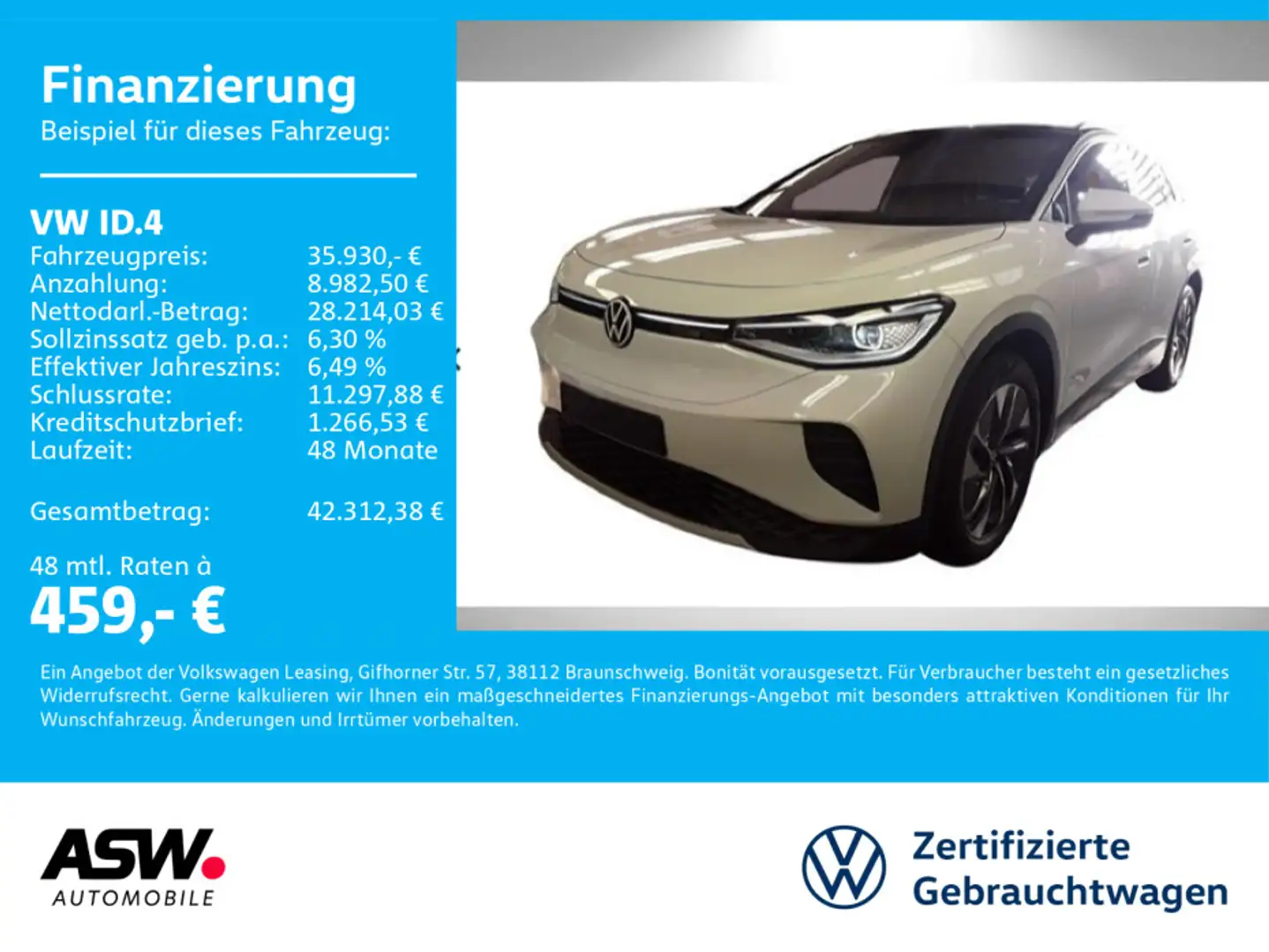 Volkswagen ID.4 Pure LED Navi PDC Wärmepumpe AHK Weiß - 1