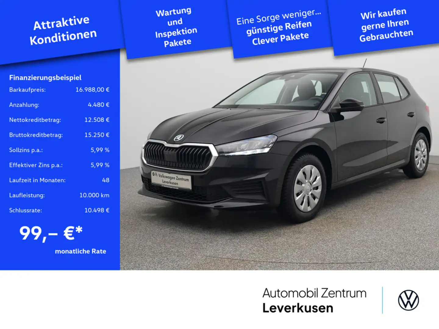 Skoda Fabia Active LED PDC KLIMA Schwarz - 1