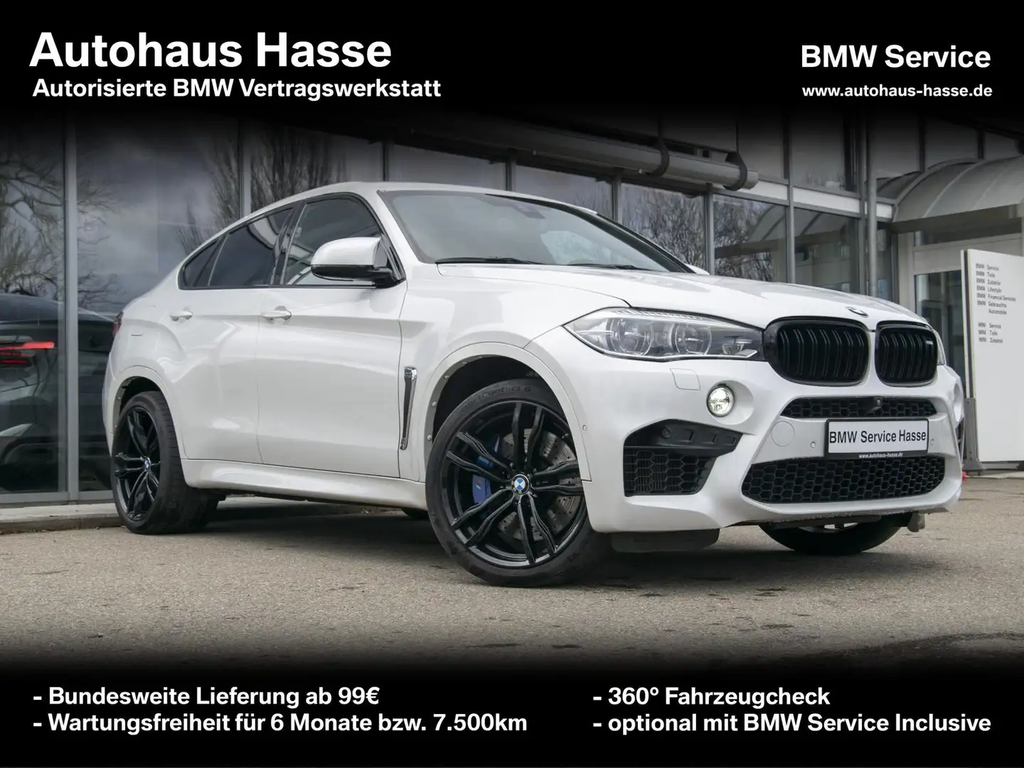 BMW X6 M +21Z STANDHZ SITZLÜFT H/K AHK 360° M-Sitze Weiß - 1