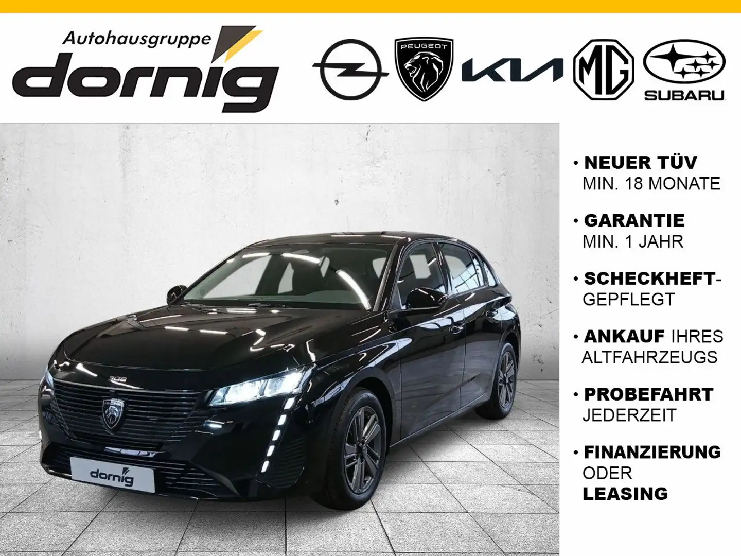 Peugeot 308 Active Pack, PureTech, Schwarz - 1