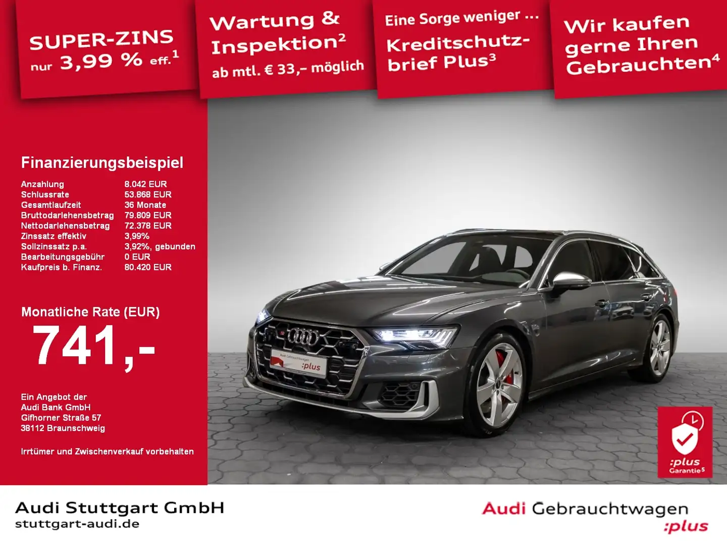 Audi S6 Avant TDI tiptronic AHK Pano Memory SHZ Navi Gris - 1