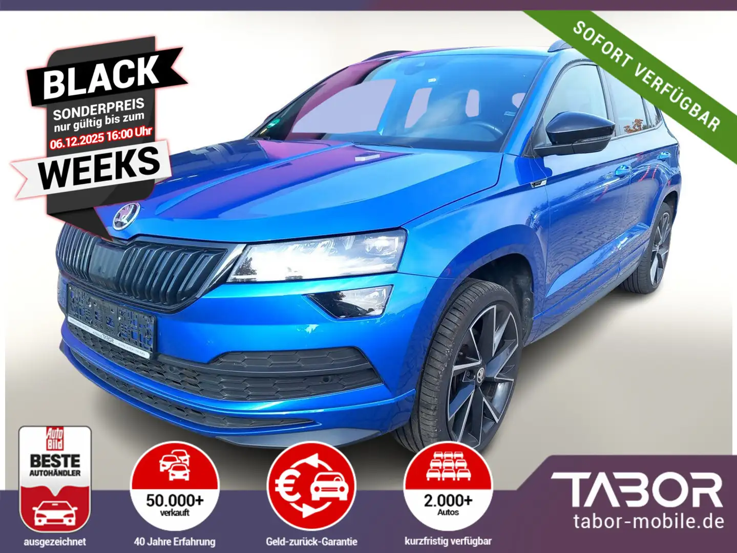 Skoda Karoq 1.5 TSI Sportline Pano LED Nav VirtC Kessy Blau - 1
