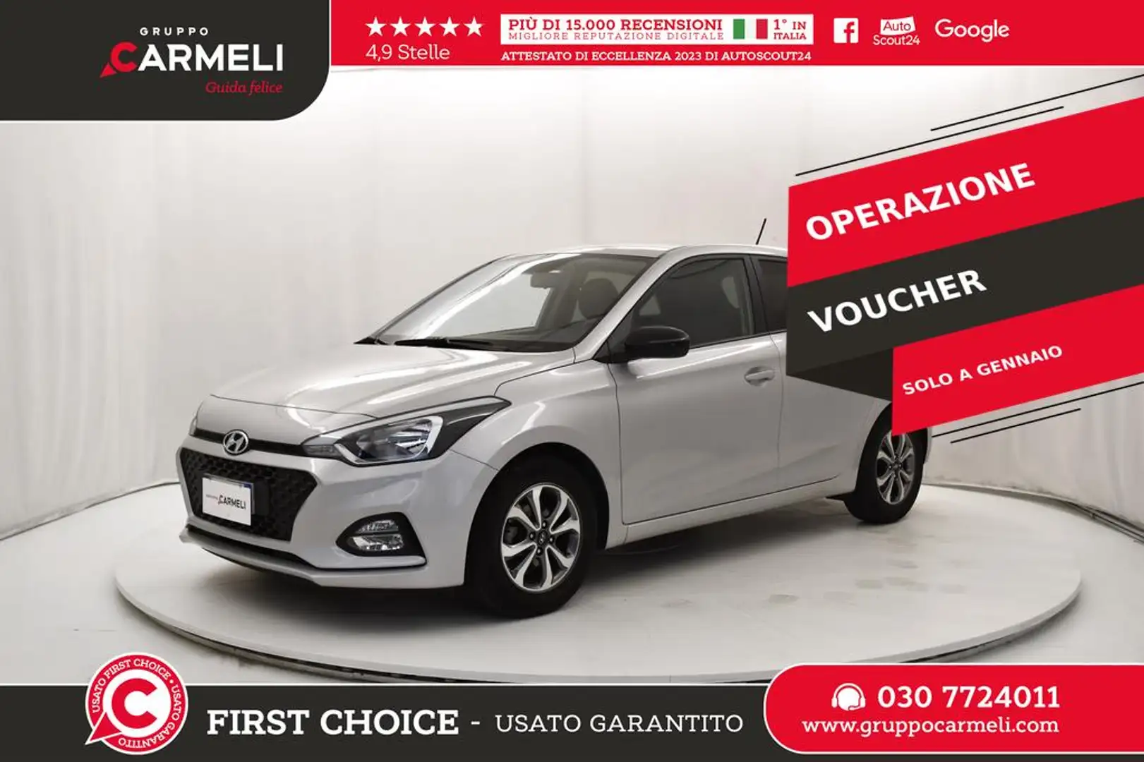 Hyundai i20 1.2 mpi Connectline 75cv 5p Argento - 1