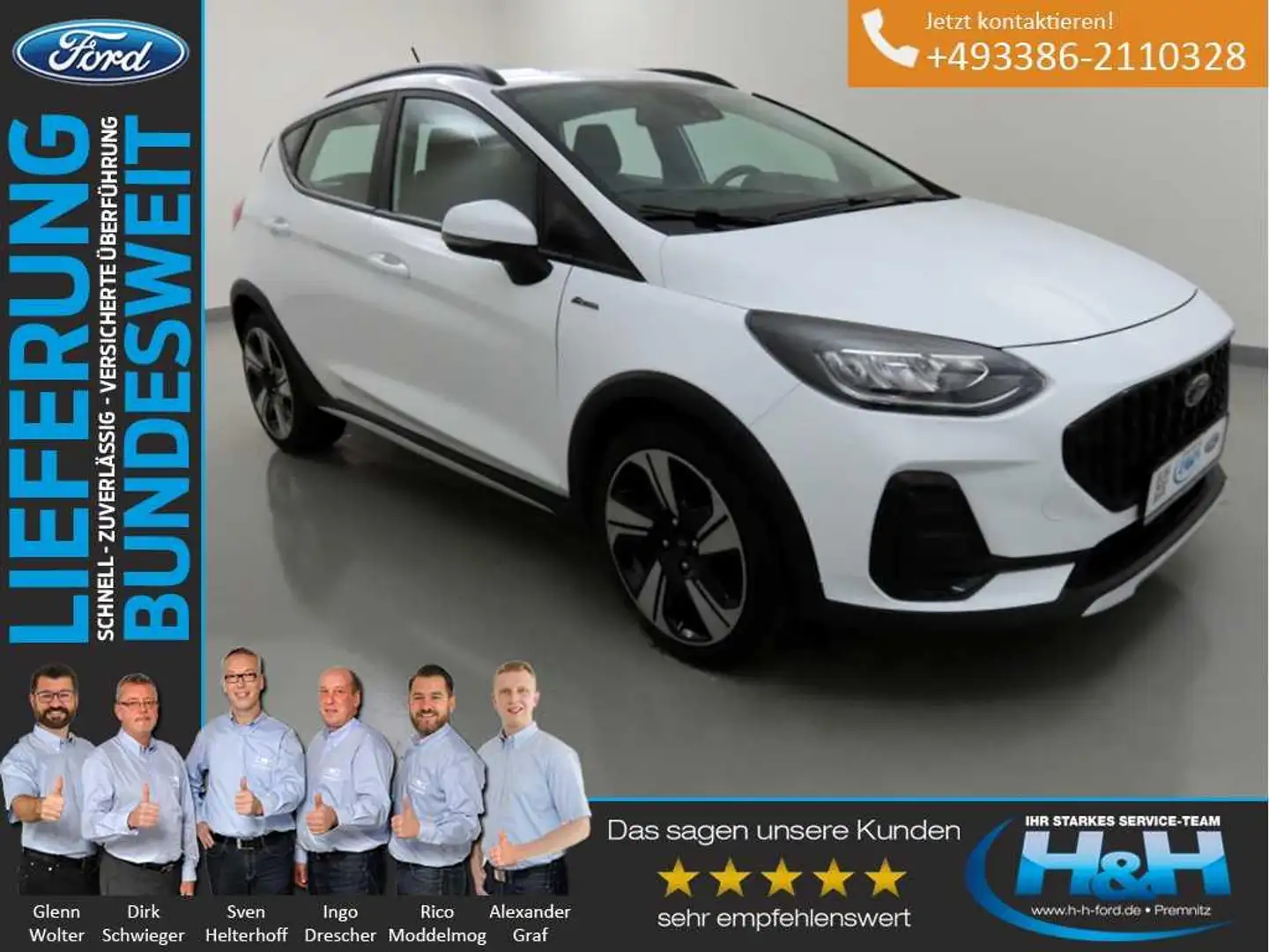 Ford Fiesta 1.0 M-Hybrid Aut. Active LED+DAB Weiß - 1