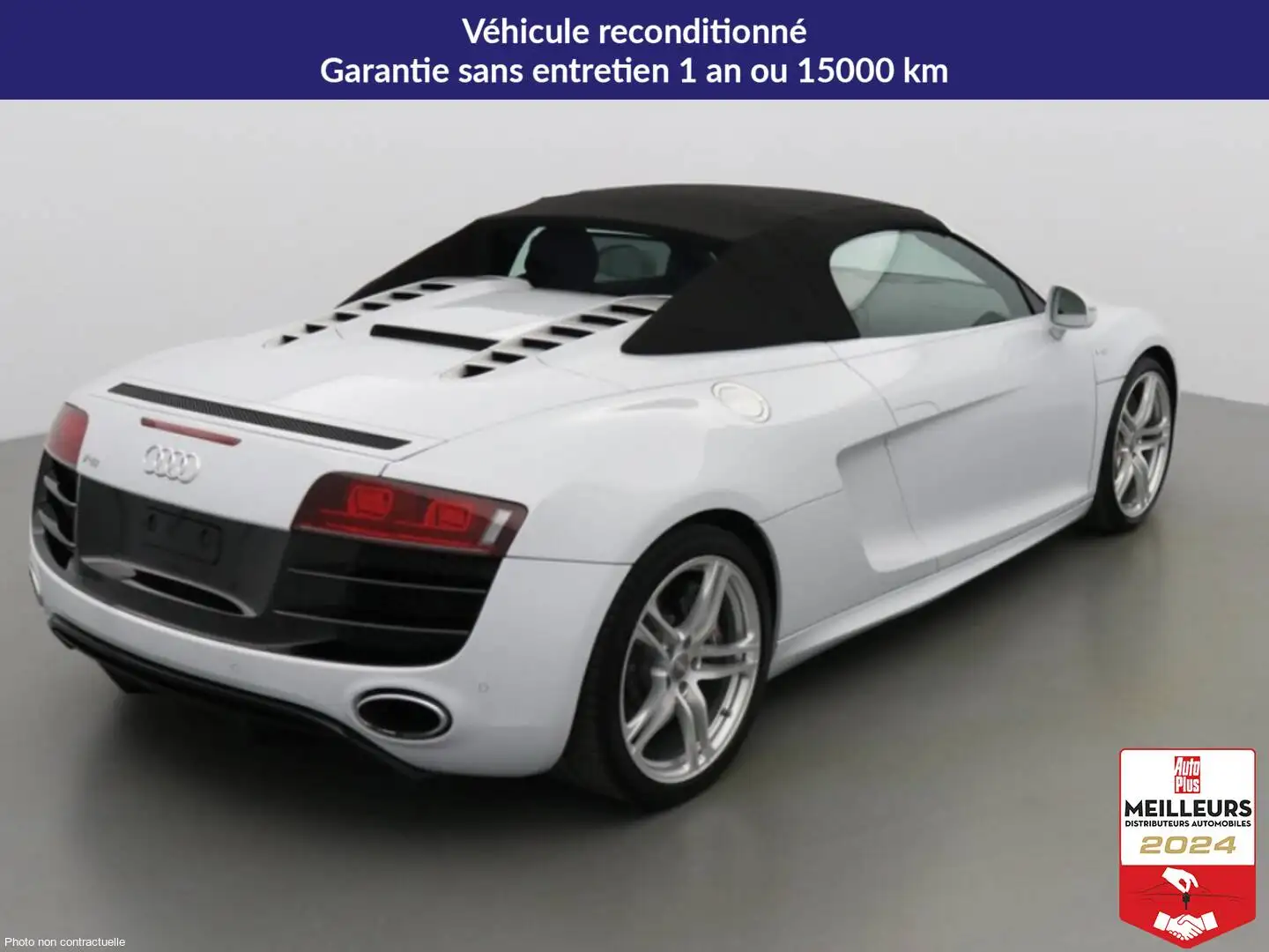 Audi R8 Spyder V10 5.2 FSI 525 Quattro R-Tronic2 portes VP Essence sans plomb082010 - 092012 Blanc - 2