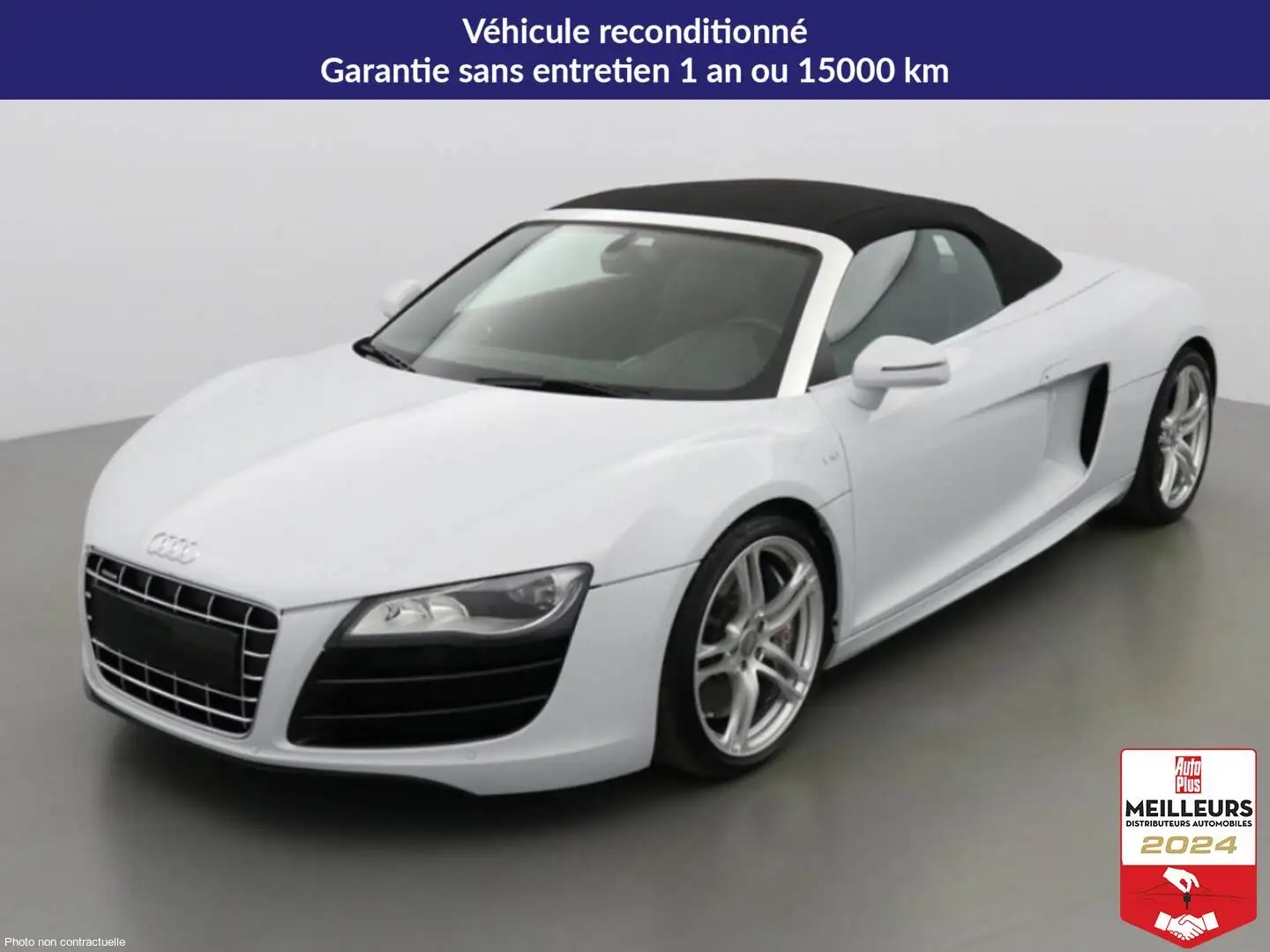 Audi R8 Spyder V10 5.2 FSI 525 Quattro R-Tronic2 portes VP Essence sans plomb082010 - 092012 Blanc - 1