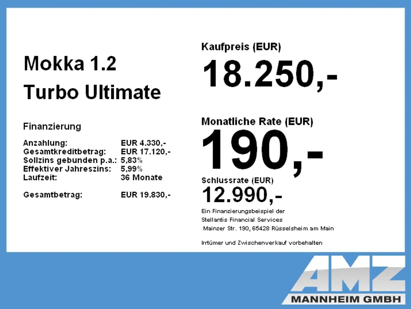 Opel Mokka 1.2 Turbo Ultimate ACC+Alcantara+Navi+SHZ Schwarz - 2