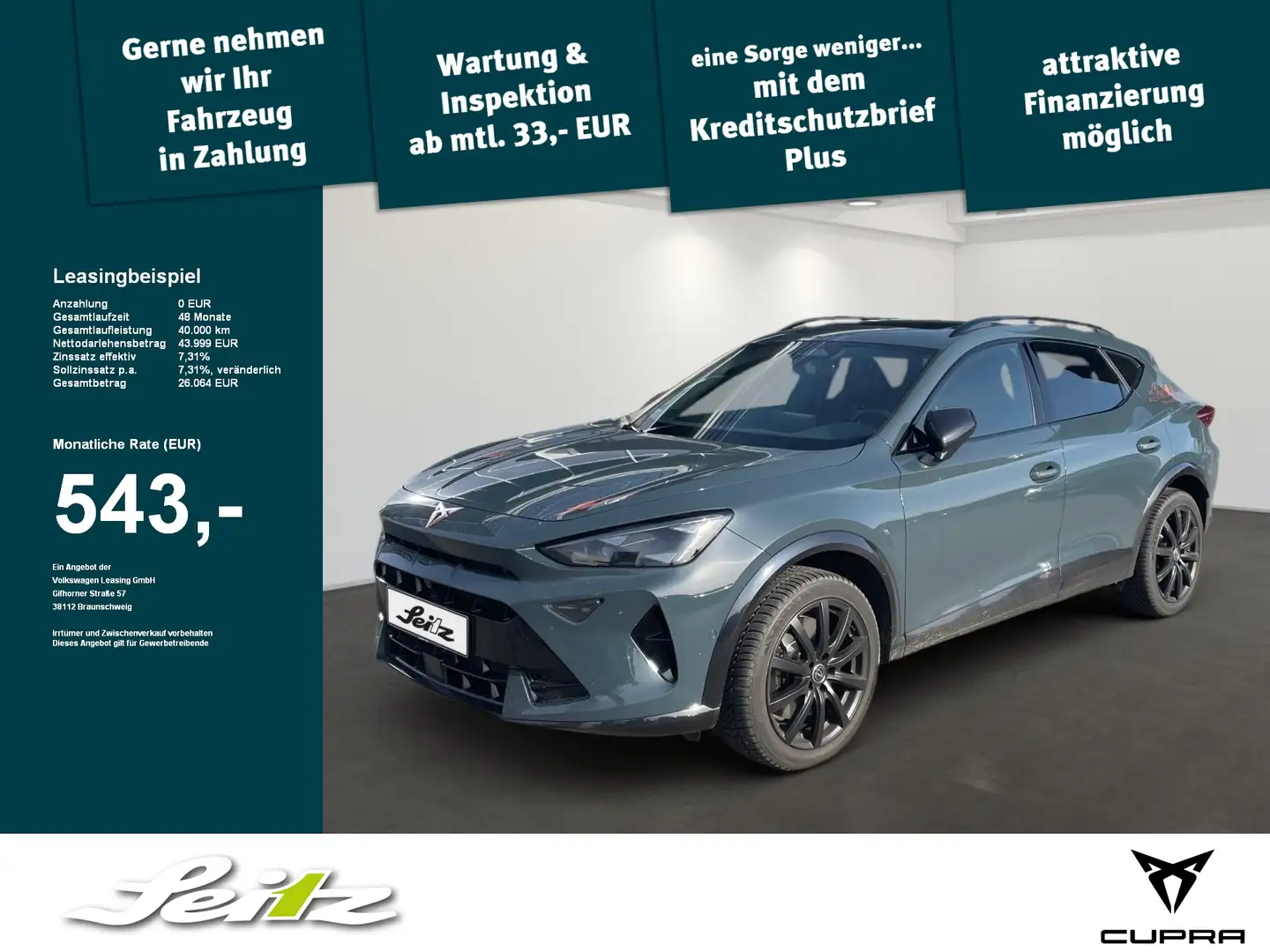 CUPRA Formentor 2.0 TSI VZ Black Edition *PANO*AHK*MATRIX* Blau - 1