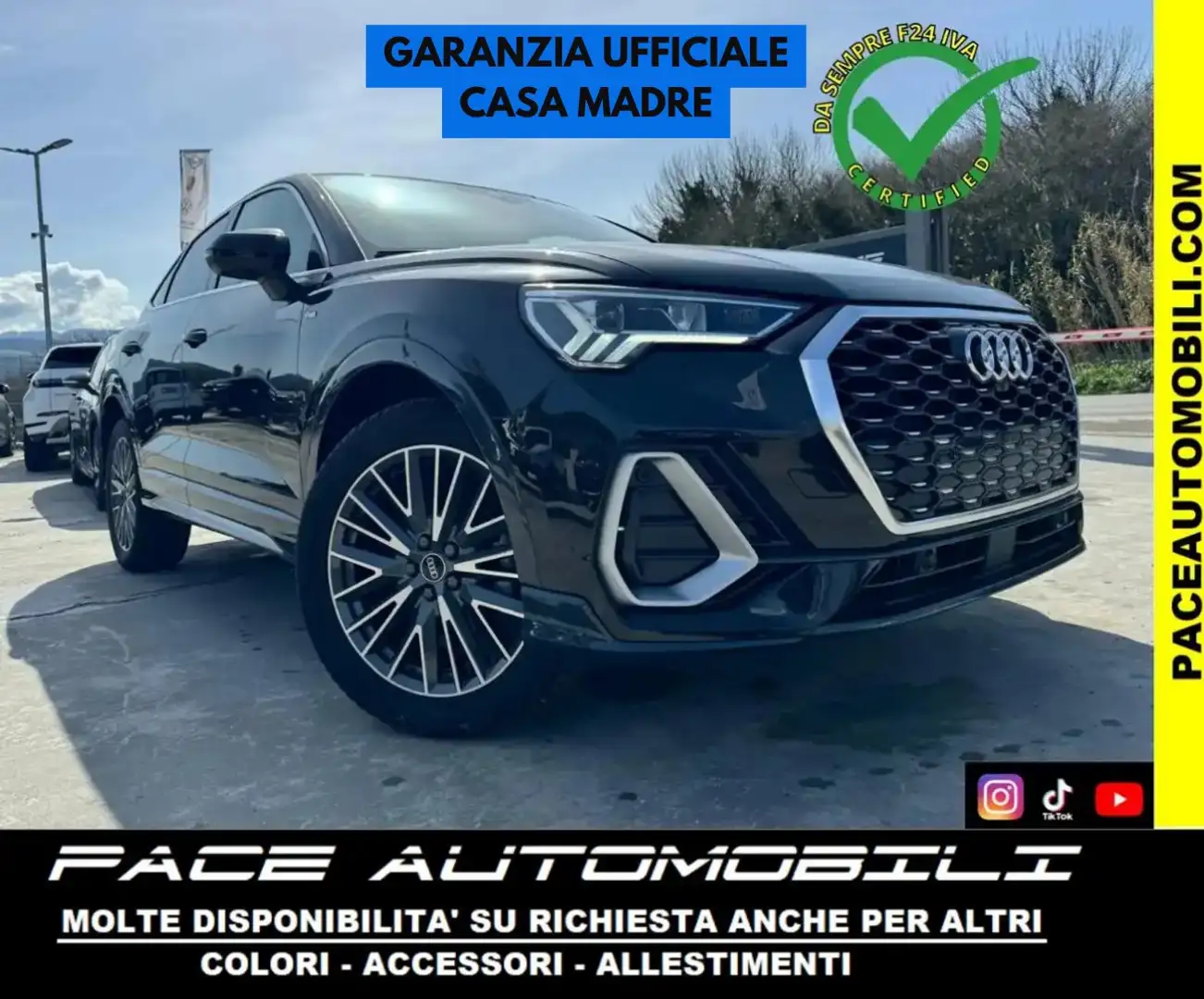 Audi Q3 35 D SPORTBACK SPB S LINE S-LINE SLINE LED 19" ACC Nero - 1