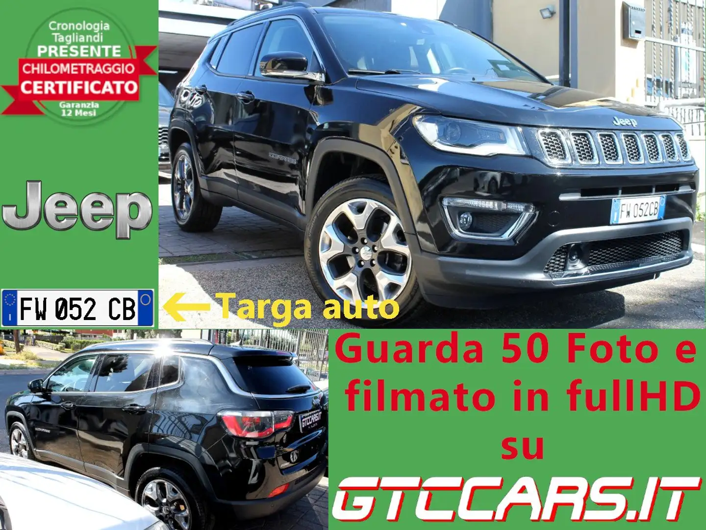 Jeep Compass 2.0mjt Limited 4wd AUT 🔥 APPLE/ANDROID UNIPRO Zwart - 1