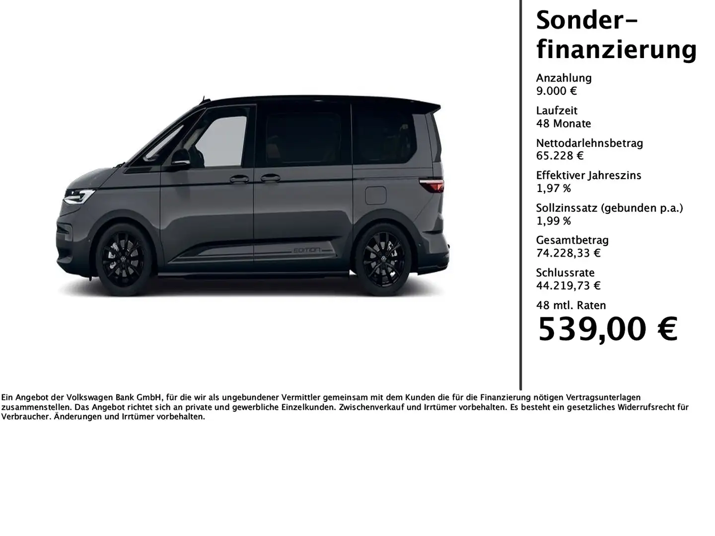 Volkswagen T7 Multivan 2.0 TDI kurz EDITION DSG AHK Stdhzg Matrix LED Gris - 1