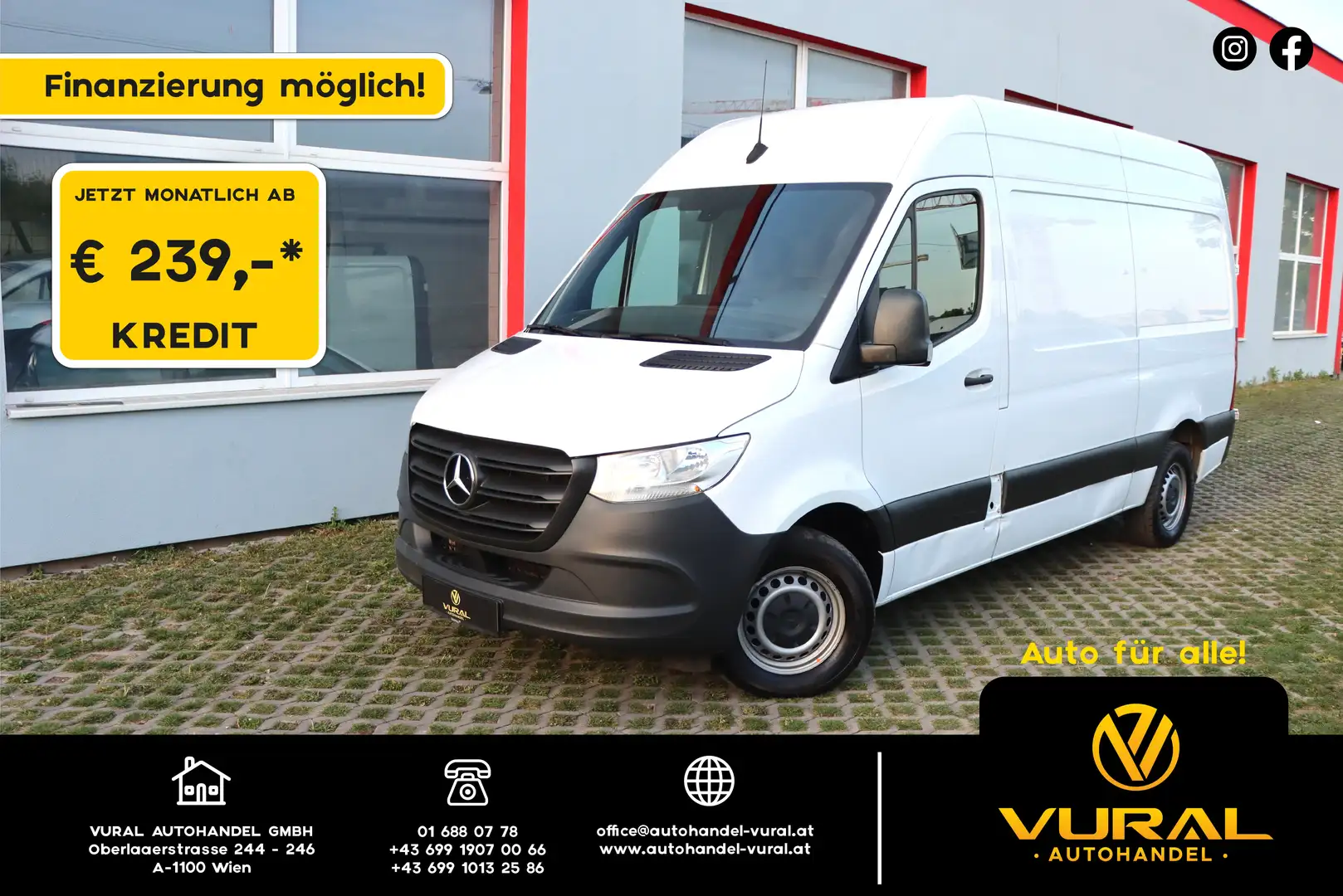 Mercedes-Benz Sprinter 317/319 CDI RWD L2/2.0 CDI Diesel 170 PS Weiß - 1