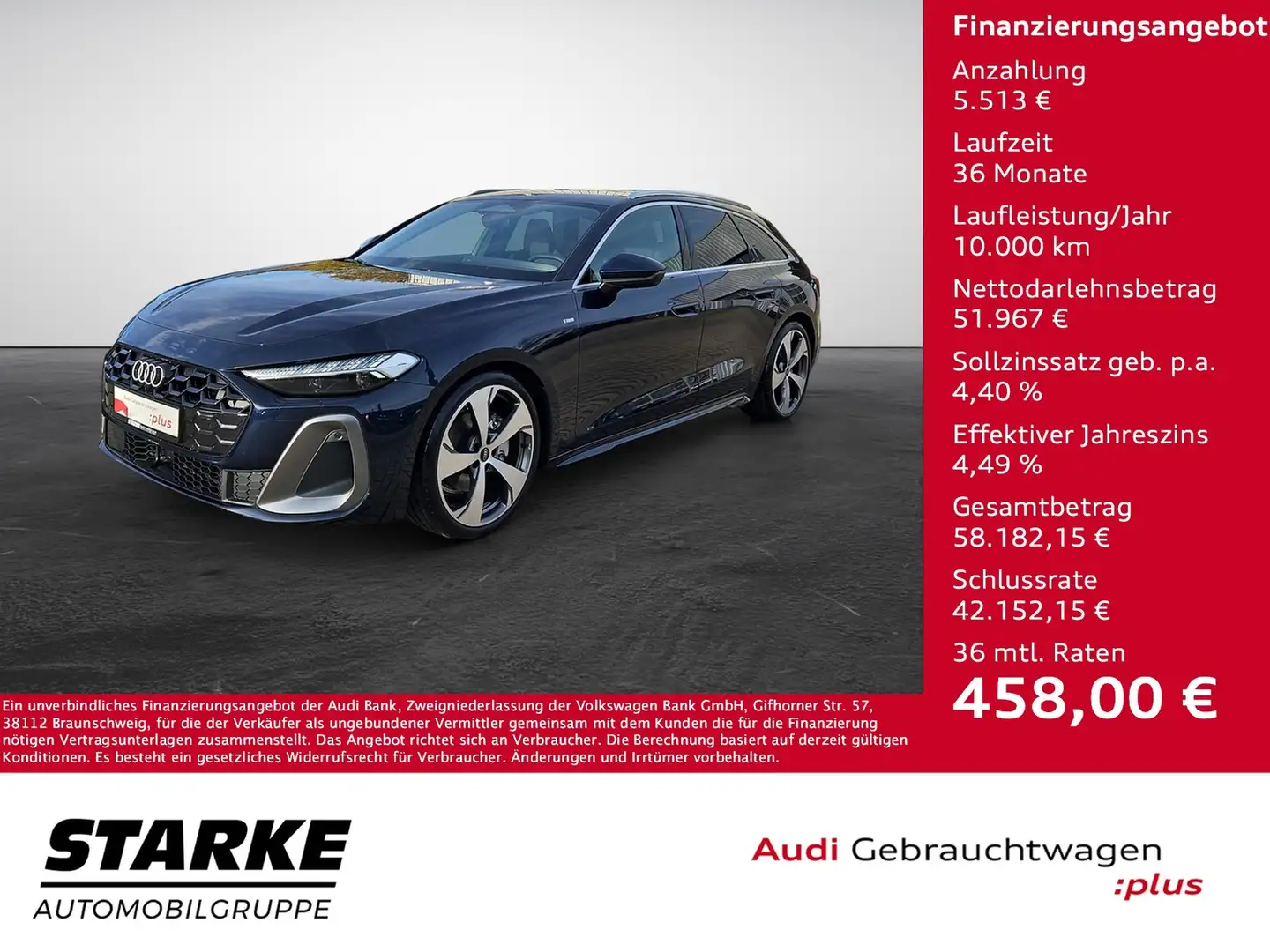 Audi A5 Avant TFSI S tronic quattro S line Navi Matrix ... Blau - 1