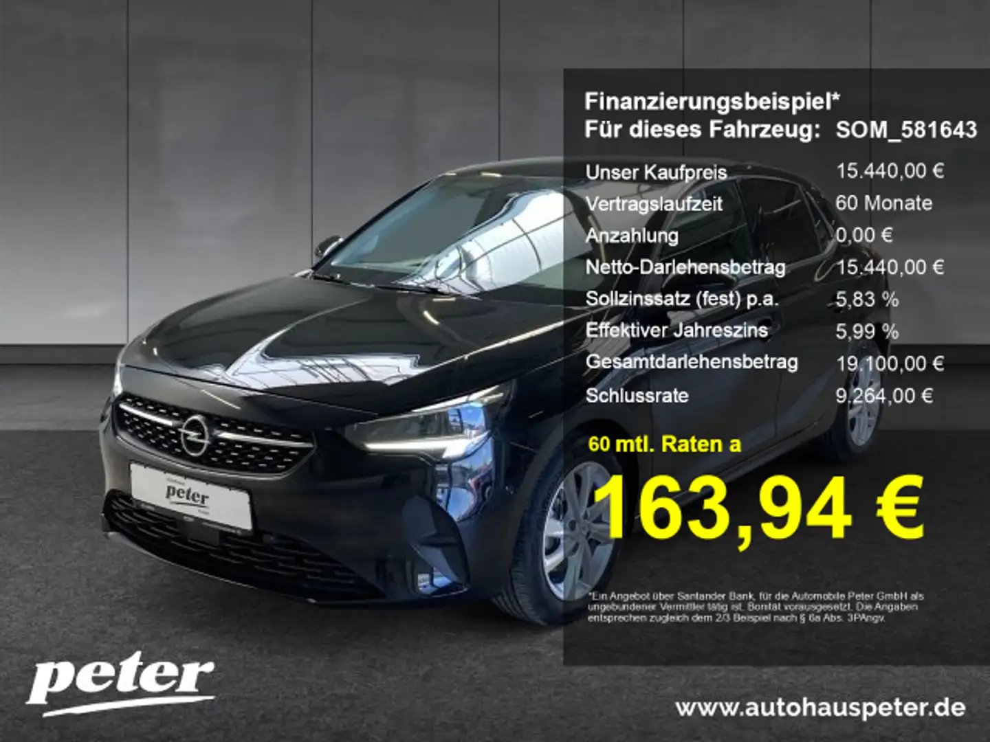 Opel Corsa Corsa F 1.2 Turbo Elegance Klimaautomatik Sitzheizung 100PS Noir - 1