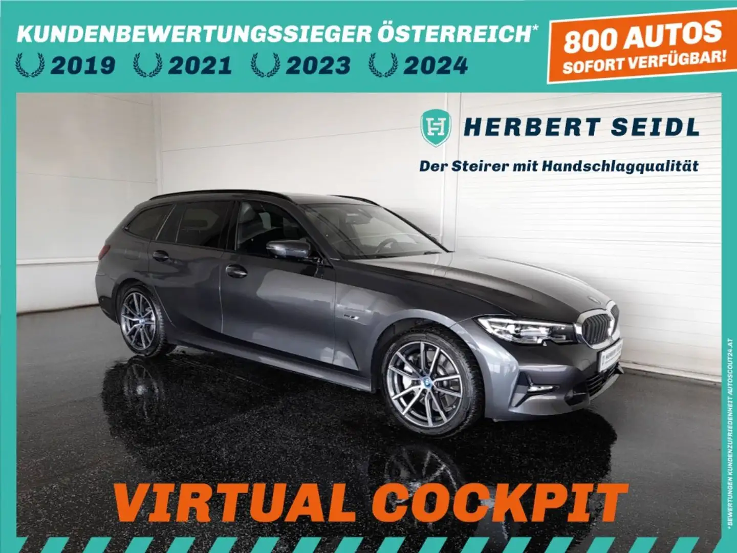 BMW 330 e Touring SPORTLINE Aut. *SKY / VOLL LED & FLA / ACC / 360° KAMERA / NAVI / LEDER-SPORT / E-KLAPPE* Grau - 1