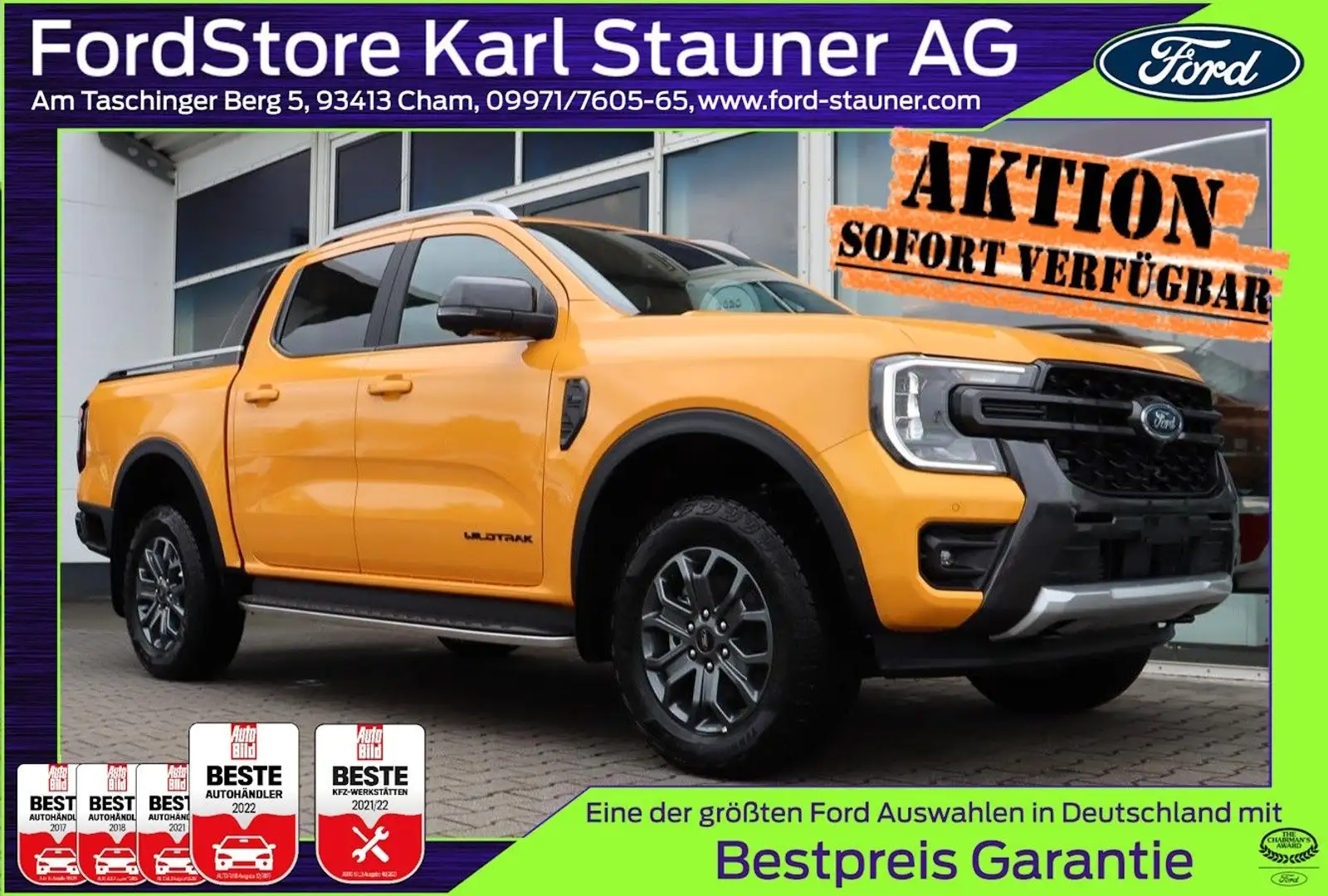 Ford Ranger Wildtrak DOKA 360° Kamera 3,99% FIN* AHK Orange - 1