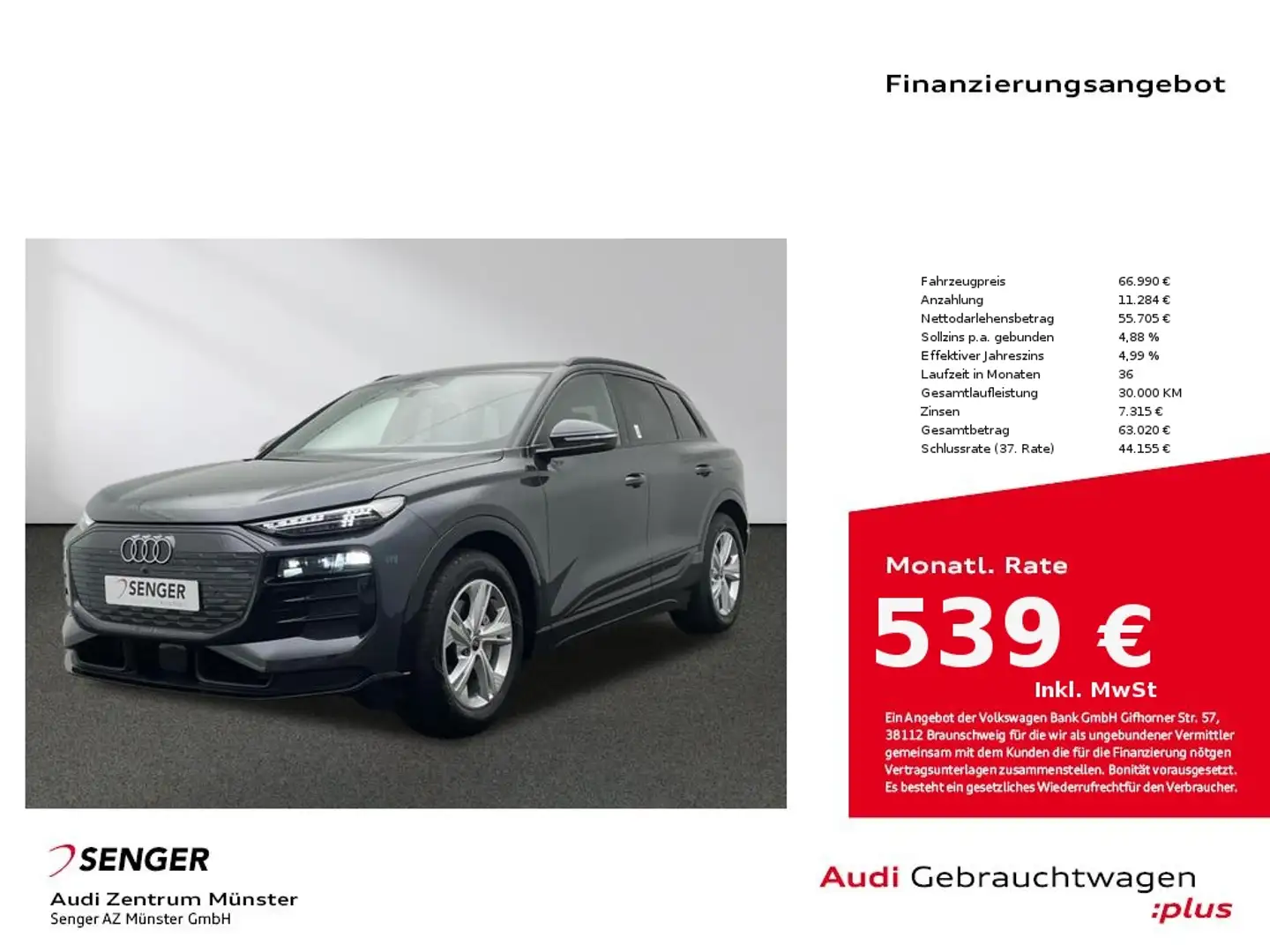 Audi Q6 e-tron e-tron performance 225 kW S line 360° Kamera Grau - 1