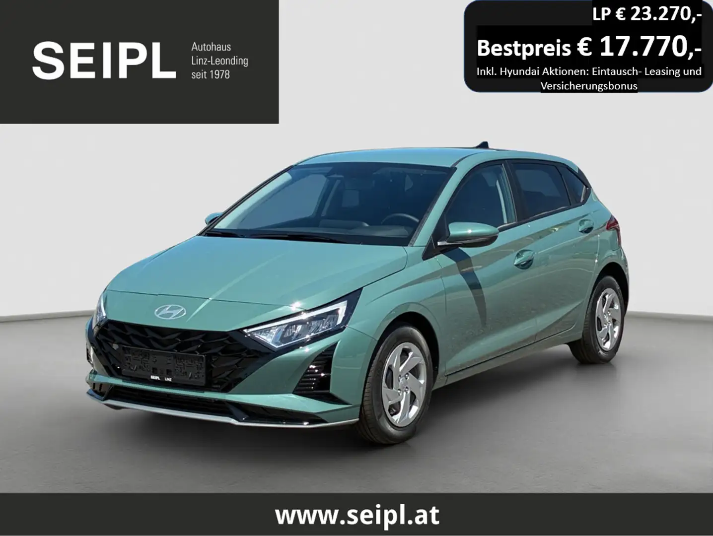 Hyundai i20 1,0 T-GDI GO*Superbonus*Licht-Paket* Grün - 1