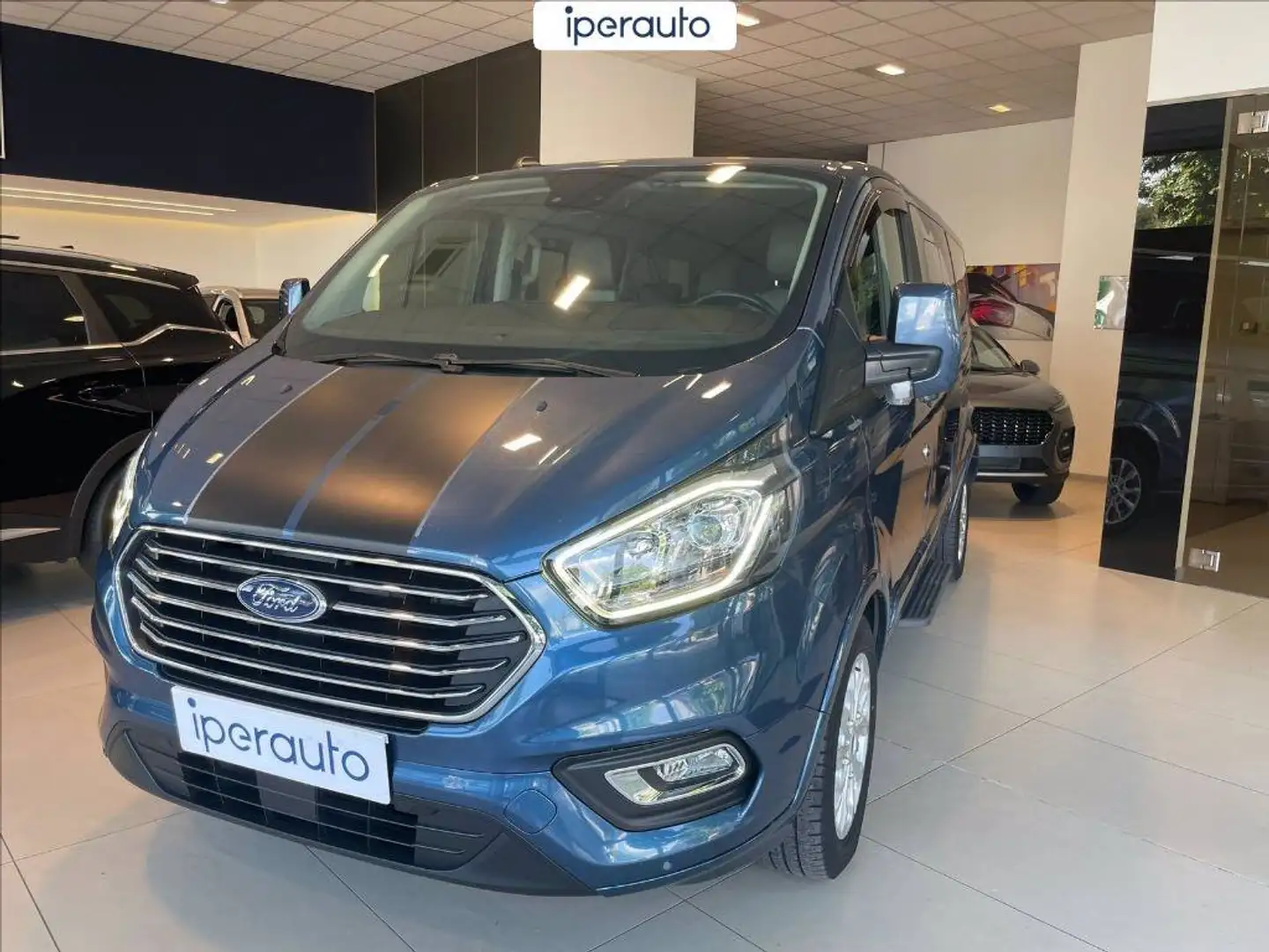 Ford Tourneo Custom 320 2.0 tdci MHEV 185cv Titanium L2H1 E6.2 Bleu - 1