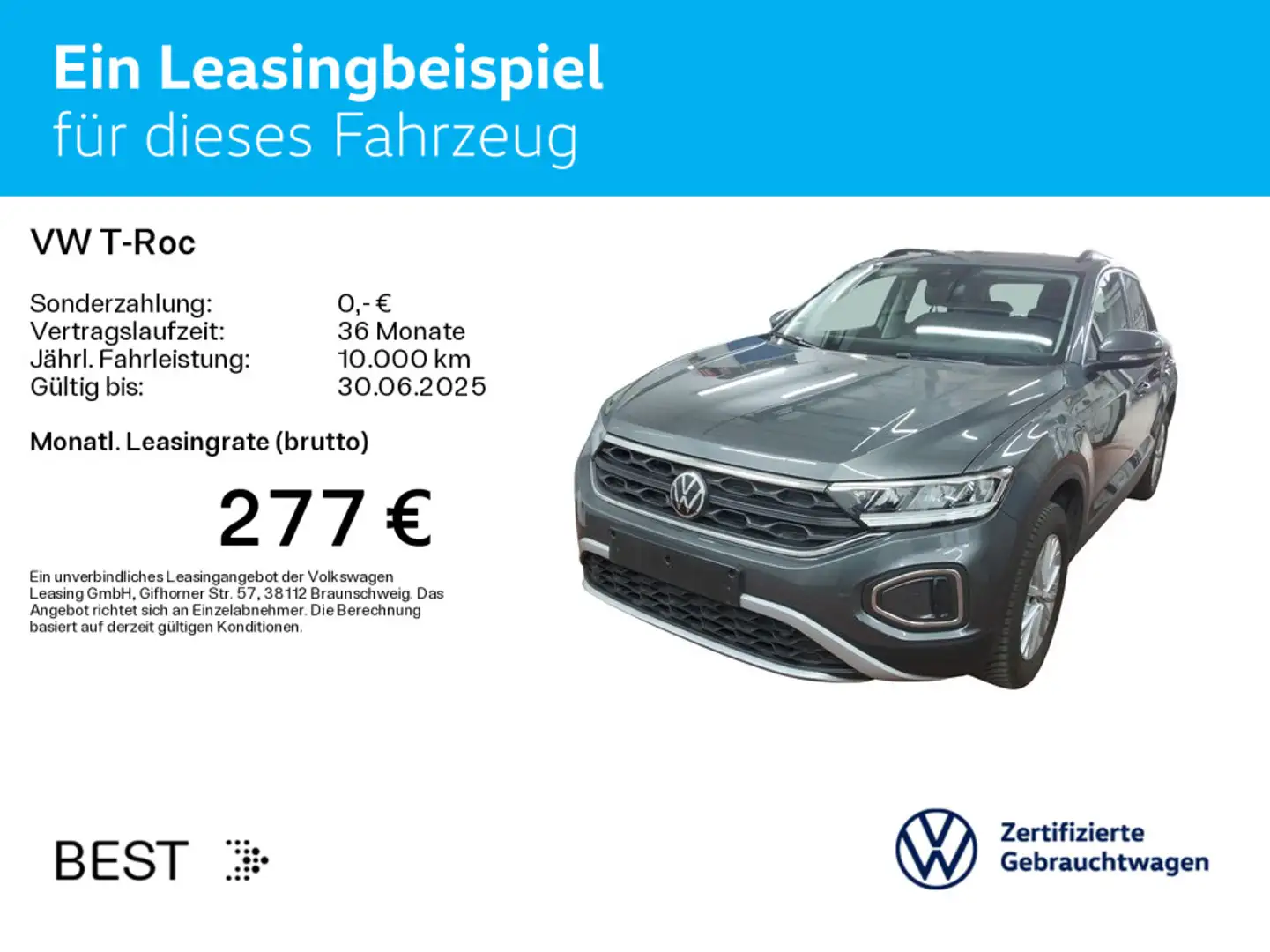 Volkswagen T-Roc T-ROC 1.5 TSI DSG LIFE*LED*KAMERA*NAVI*KLIMA*PDC Grau - 2