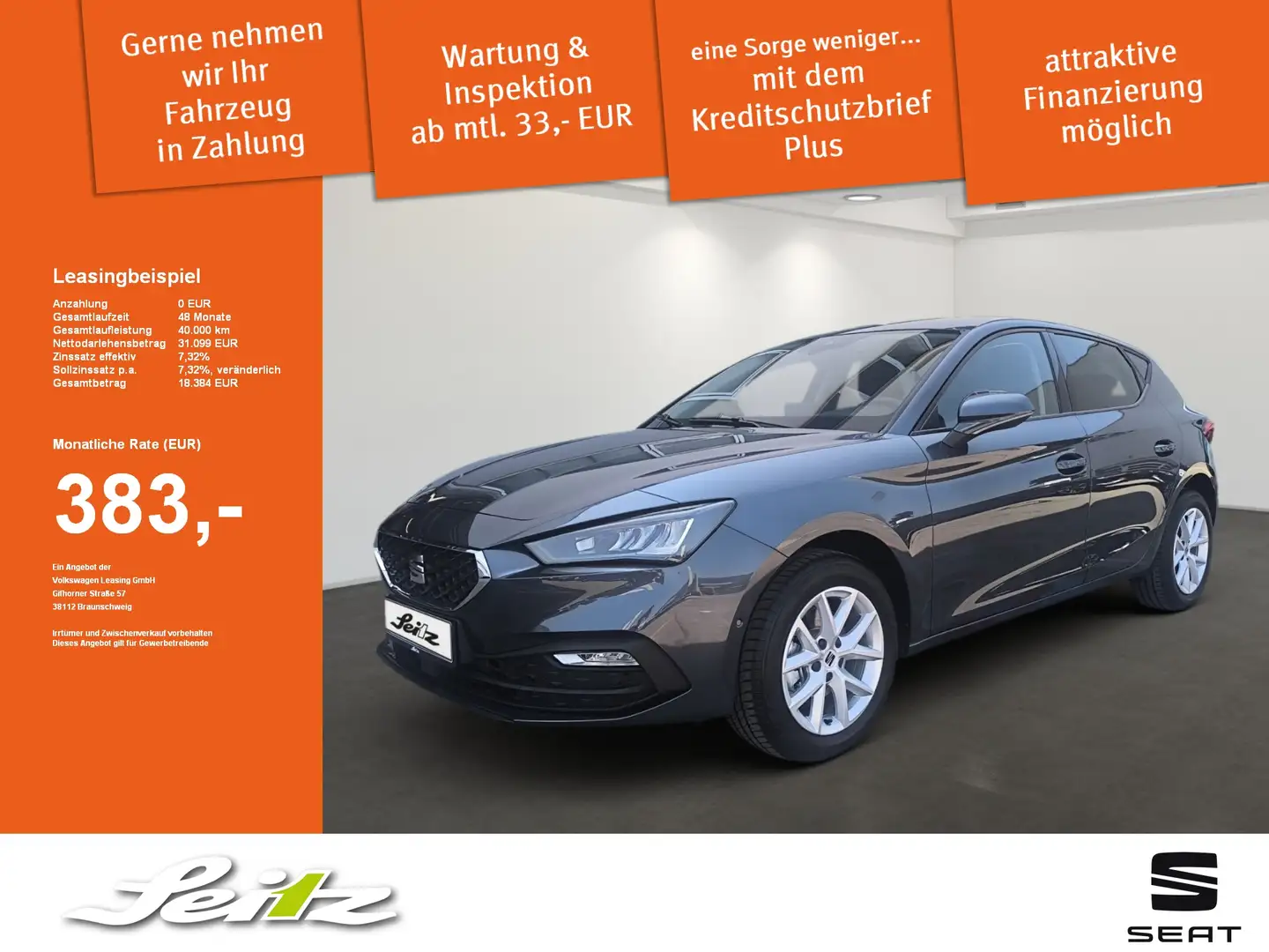 SEAT Leon 1.5 eTSI Road Edition *NAVI*KAMERA*LED* Grau - 1