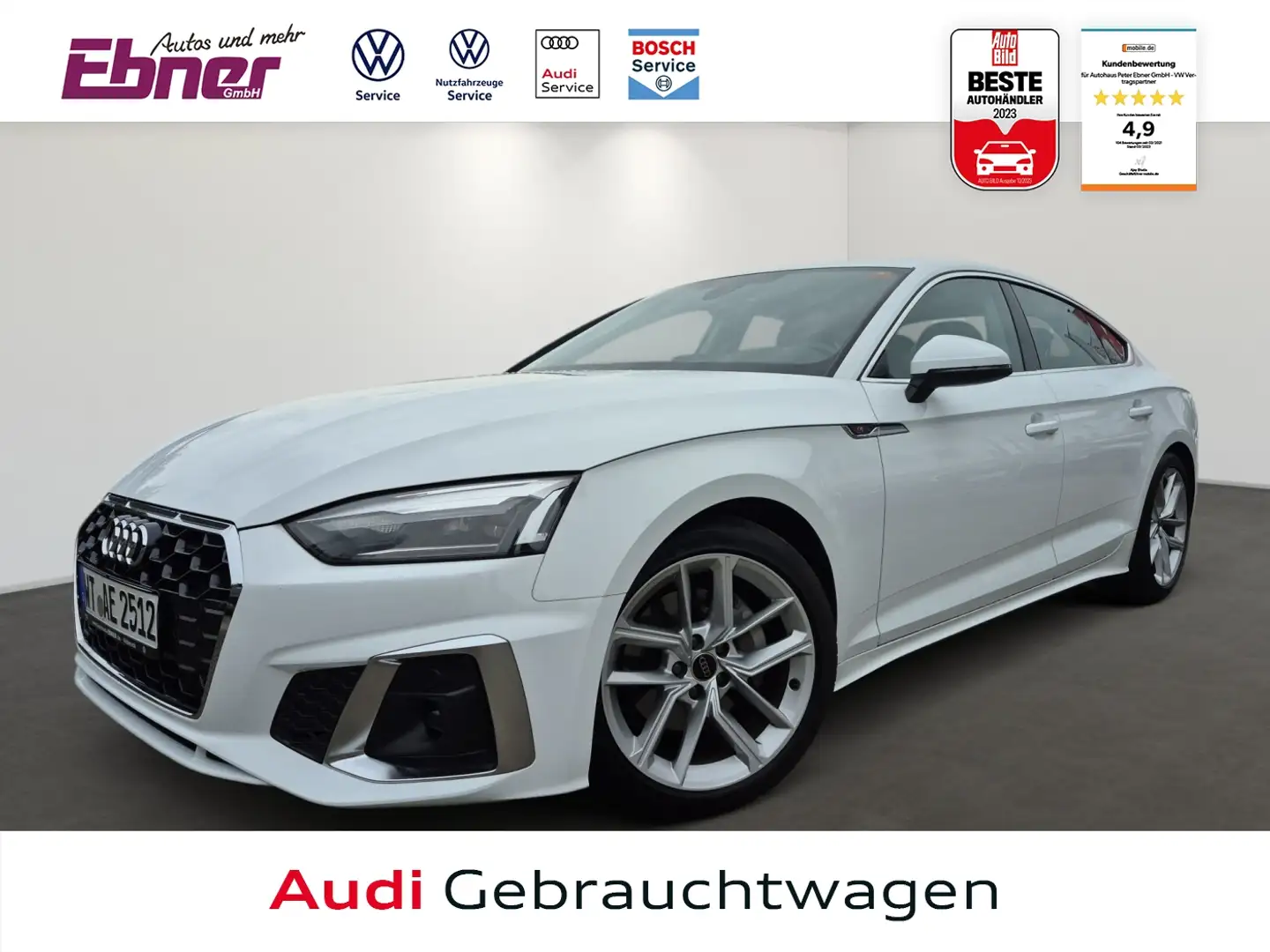 Audi A5 Sportback S-LINE 40TFSI S-TRONIC KAMERA+NAVI+LED+S Weiß - 1