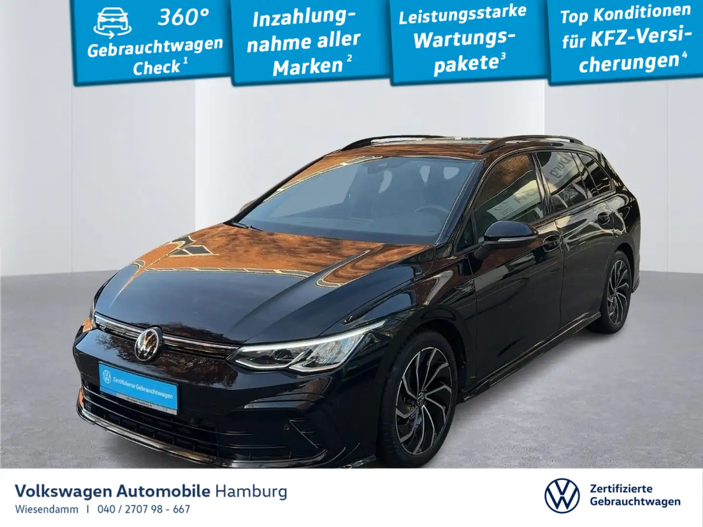 Volkswagen Golf Variant Golf VIII Var.1.5 eTSI DSG R-Line Navi AHK Sitz Schwarz - 1