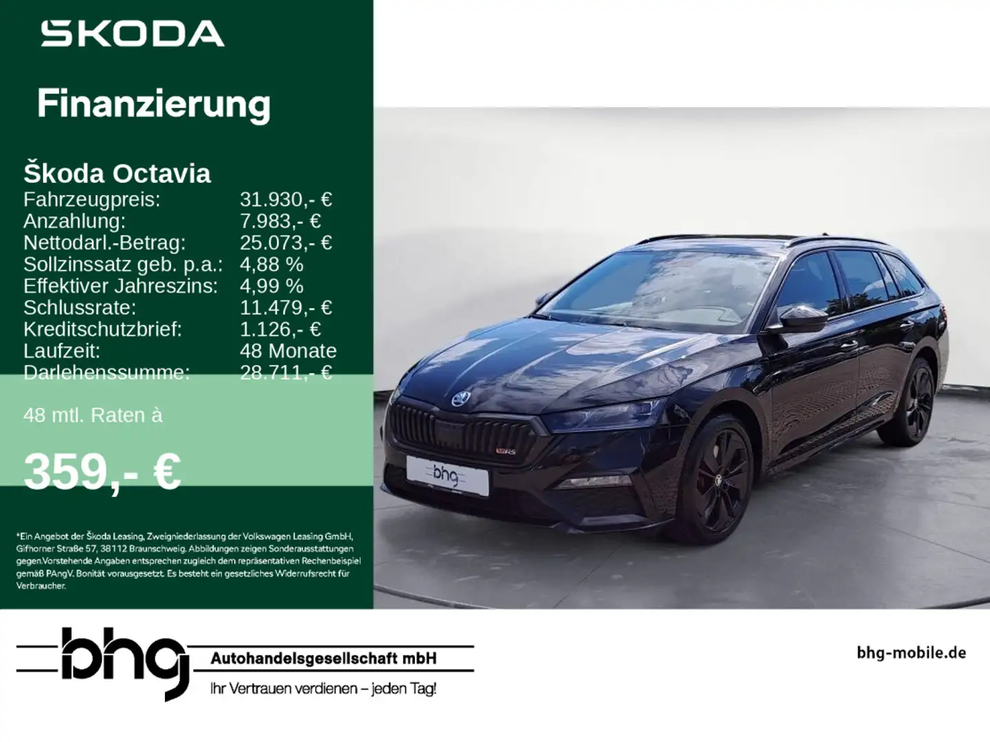 Skoda Octavia Combi 1.4 TSI iV DSG RS Schwarz - 1