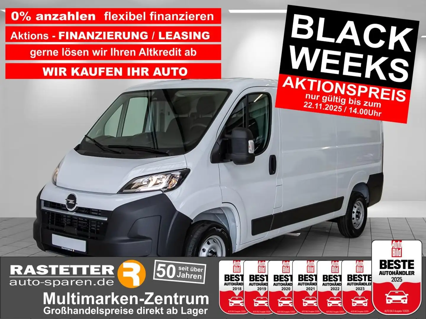 Opel Movano 30 L2H1 neuesModell+CarPlayNavi+Dachablage+ Weiß - 1