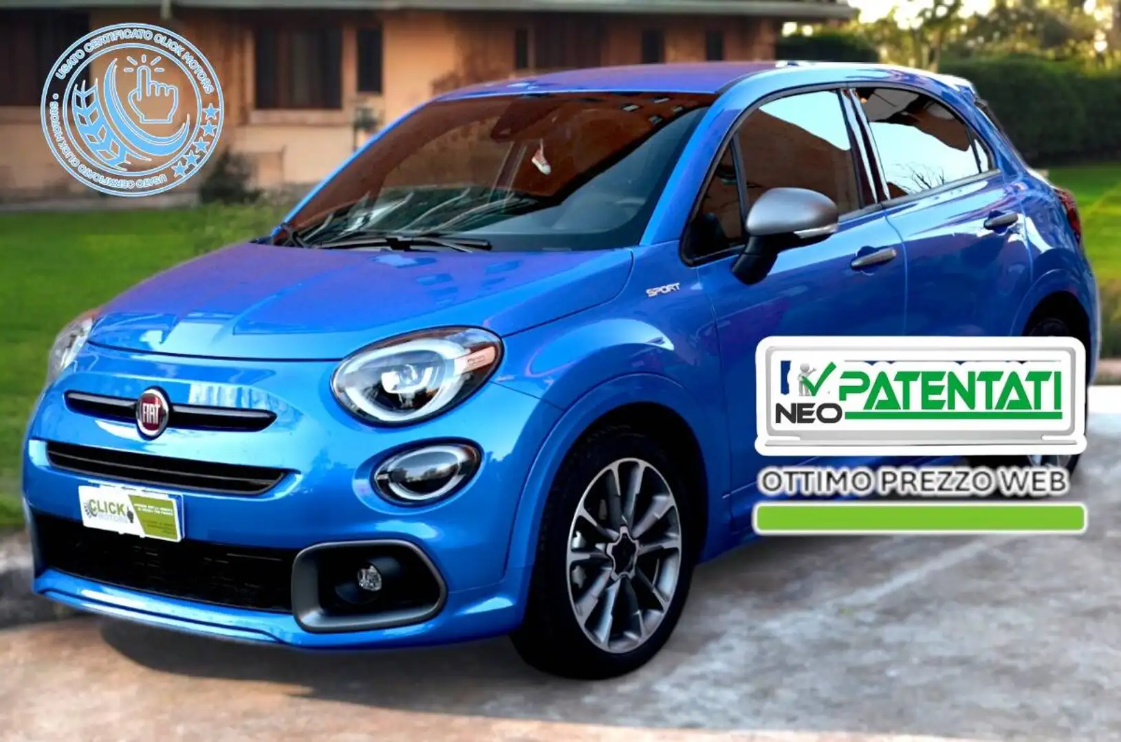 Fiat 500X 500 X 2021 -1.6 mjt Sport 130cv Bleu - 1