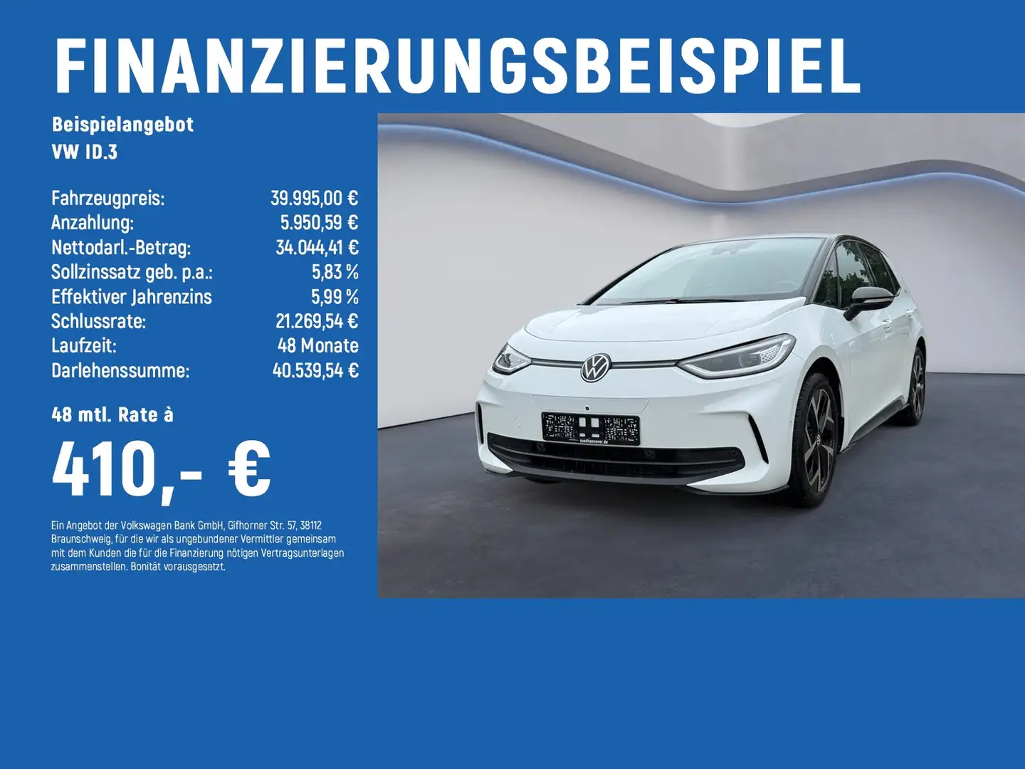Volkswagen ID.3 Pro 150 kW Goal CLIMA+NAVI+LED+PDC+GRA Weiß - 2