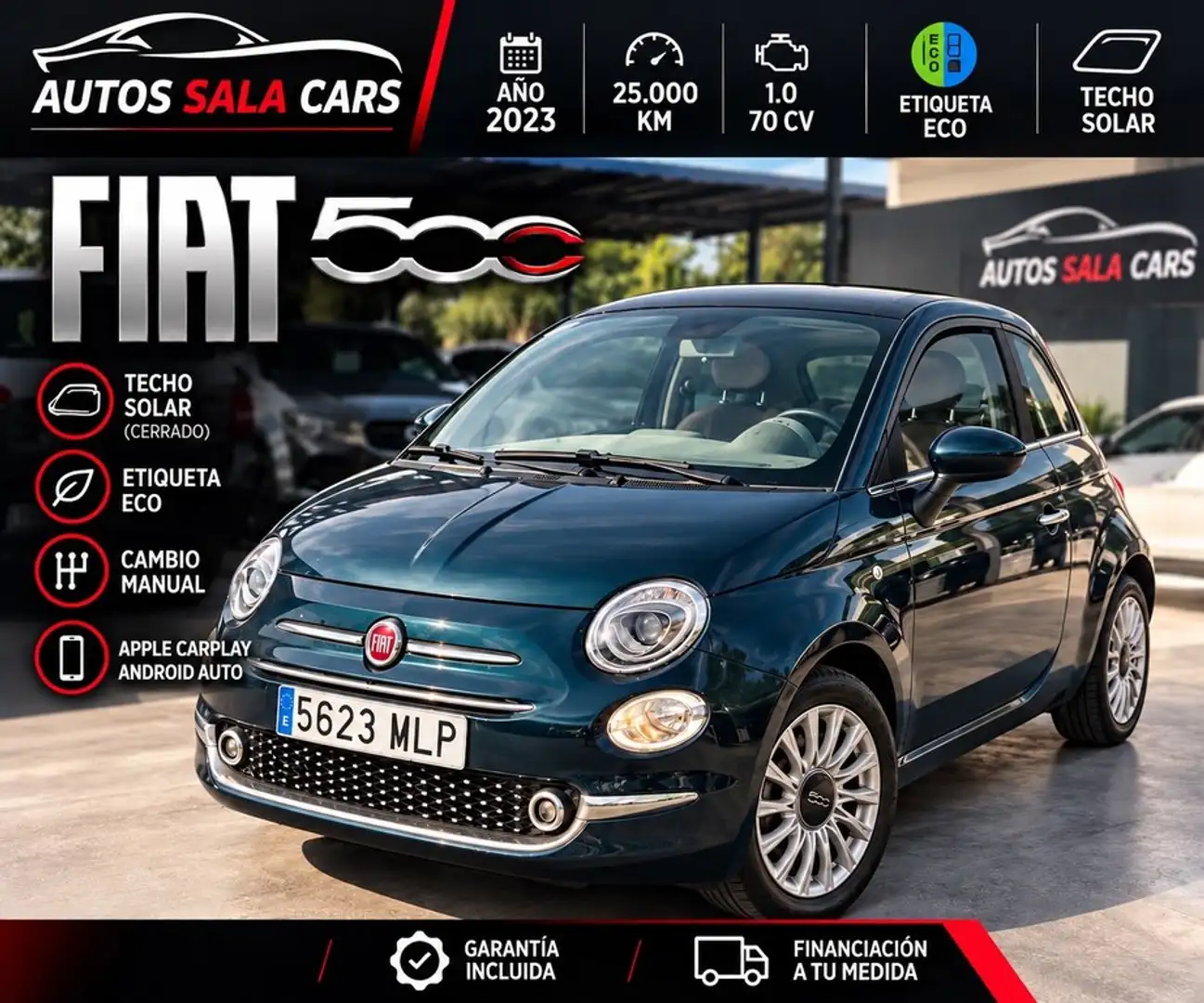 Fiat 500 Monotrim 1.0 Hybrid 51KW (70 CV) Azul - 1