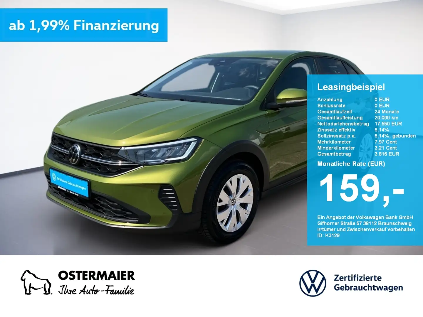 Volkswagen Taigo 1.0TSI 95PS 5J-G.VIRTUAL.2xPDC.LED.APP-C.SHZ.DAB+. Green - 1