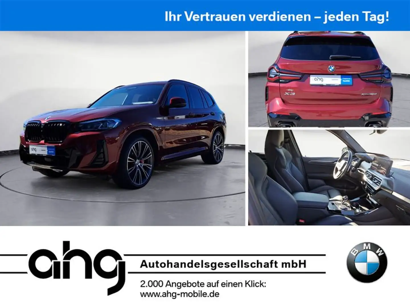 BMW X3 xDrive30d AT Navi Leder Tempom.aktiv Panorama Rot - 1