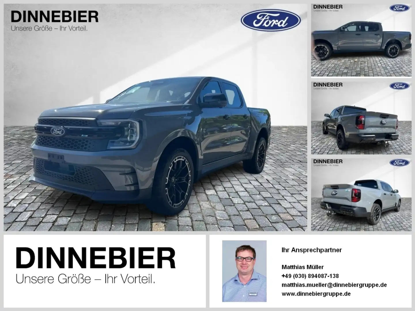 Ford Ranger MS-RT Leder, Klima, LED, AHK, Navi,4X4 Grau - 1