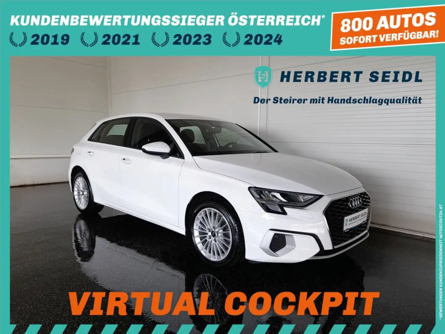 Audi A3 SB ADVANCED 40 TFSIe S-tr. *VOLL LED / APP CONNECT / ACC / 17 ZOLL / SOUND SYSTEM / 2-ZONEN-KLIMA* Weiß - 1